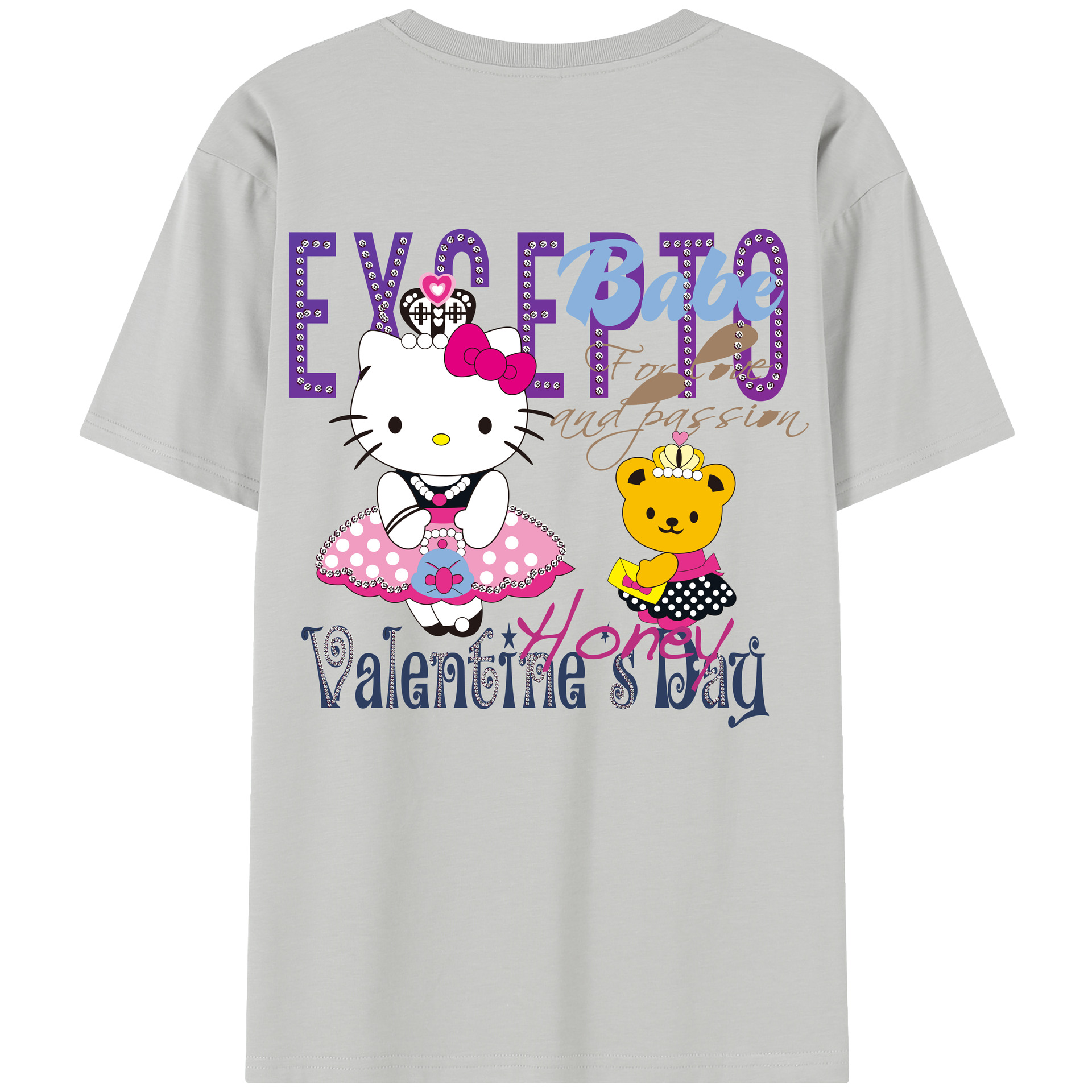 （画像用） Hello Kitty ハローキティ レディース半袖Tシャツ(バックプリント)