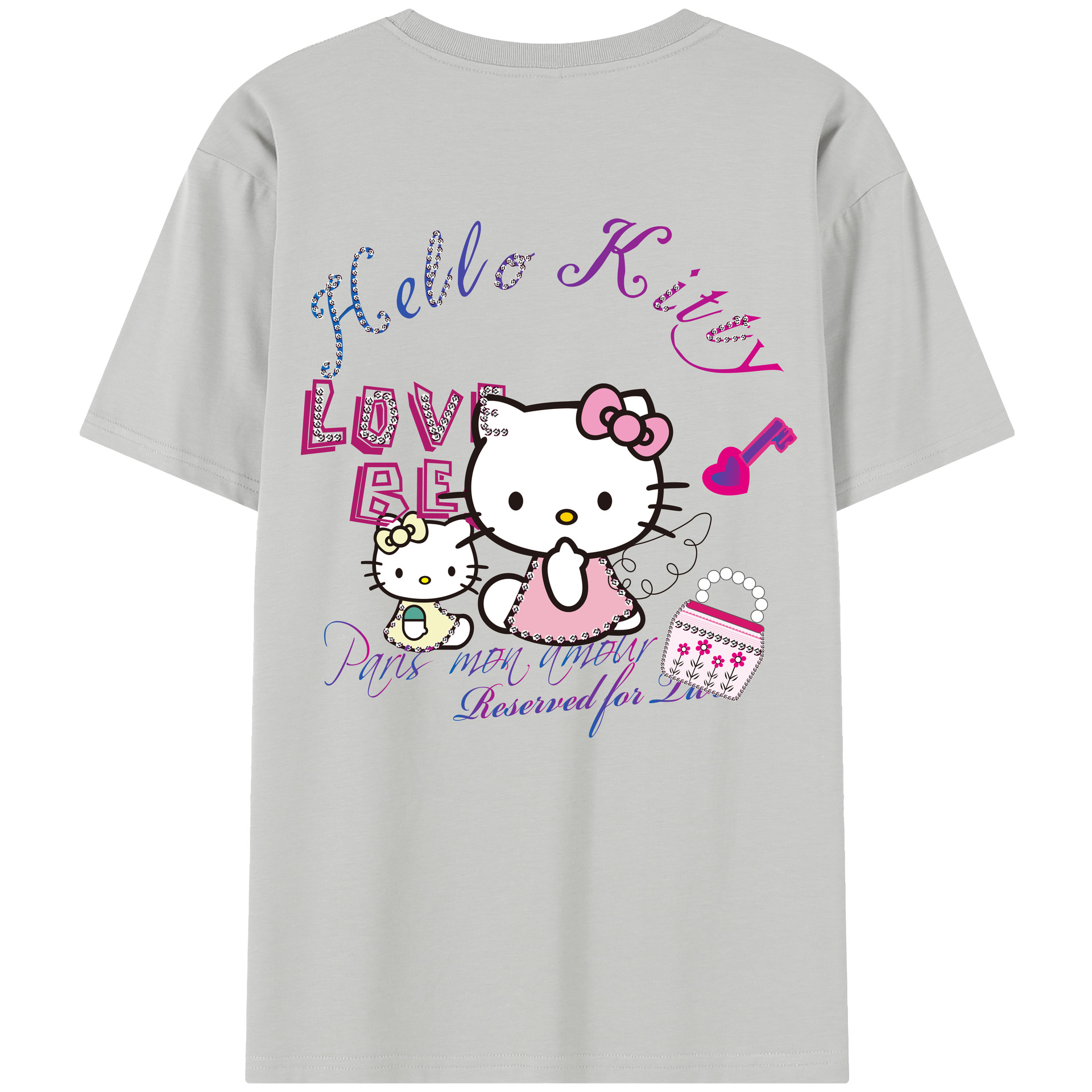 （画像用） Hello Kitty ハローキティ レディース半袖Tシャツ(バックプリント)