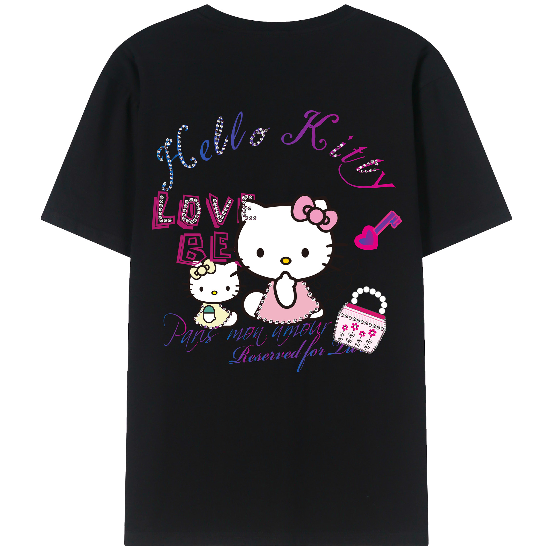 （画像用） Hello Kitty ハローキティ レディース半袖Tシャツ(バックプリント)