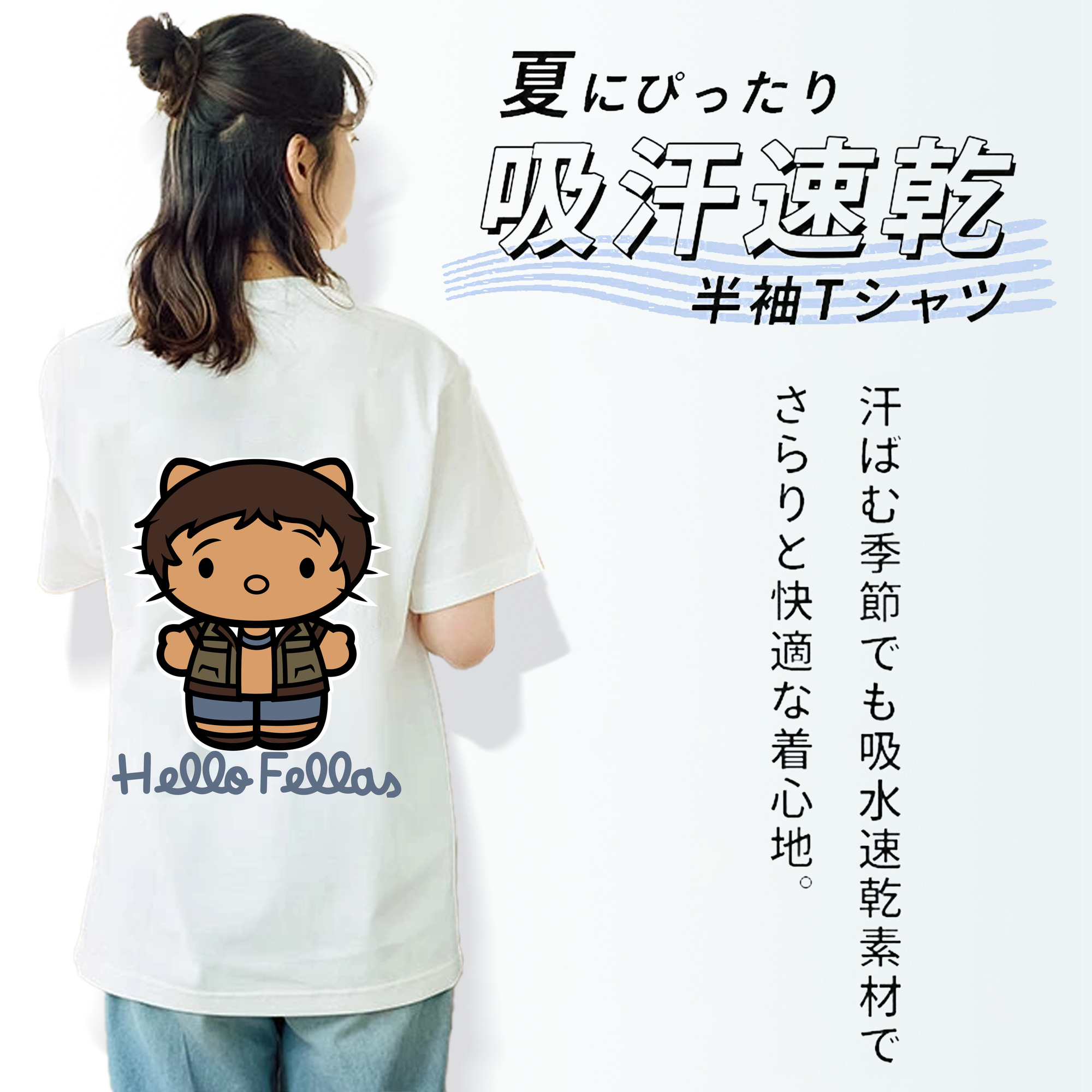 Hello Kitty ハローキティ レディース半袖Tシャツ(バックプリント)