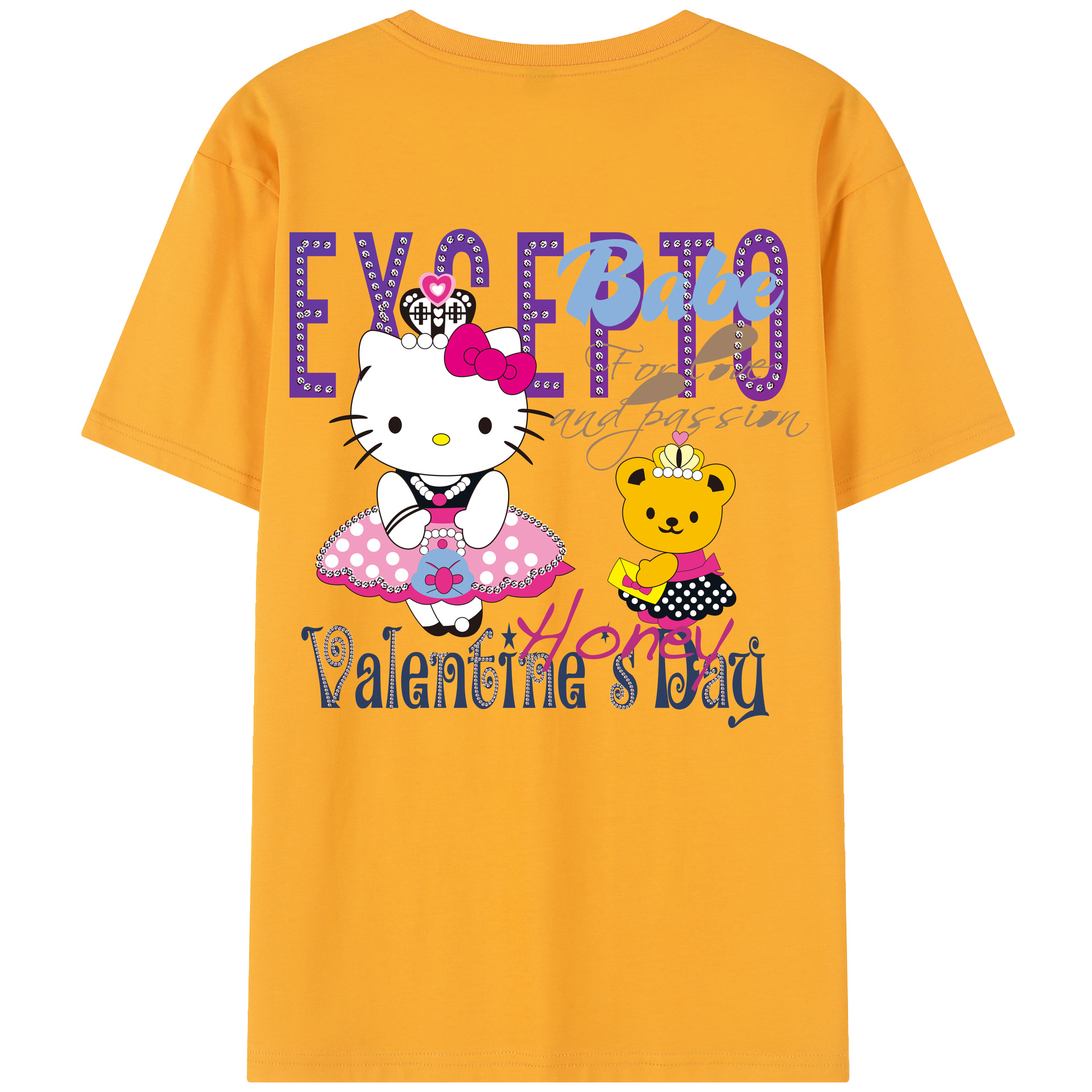 （画像用） Hello Kitty ハローキティ レディース半袖Tシャツ(バックプリント)