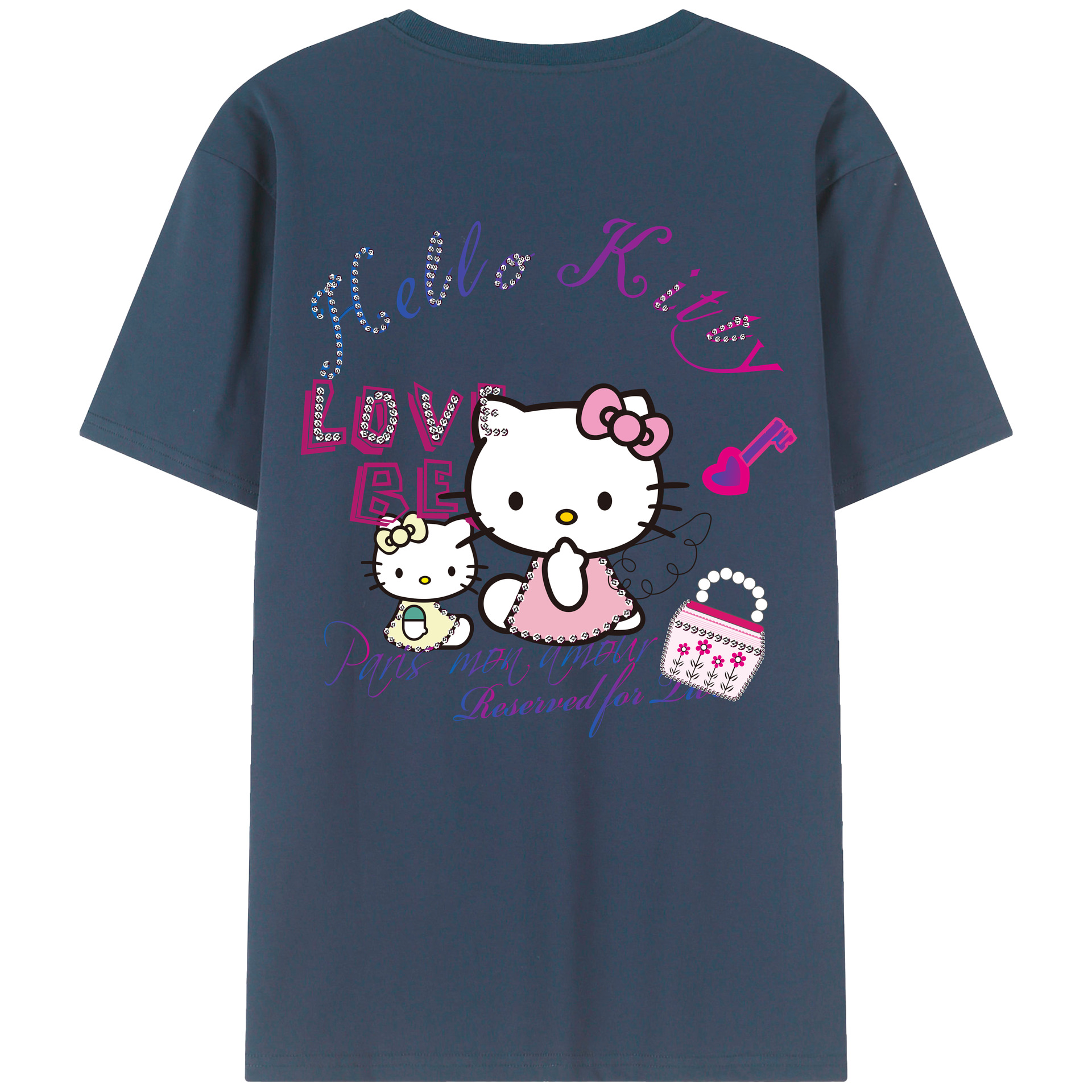 （画像用） Hello Kitty ハローキティ レディース半袖Tシャツ(バックプリント)