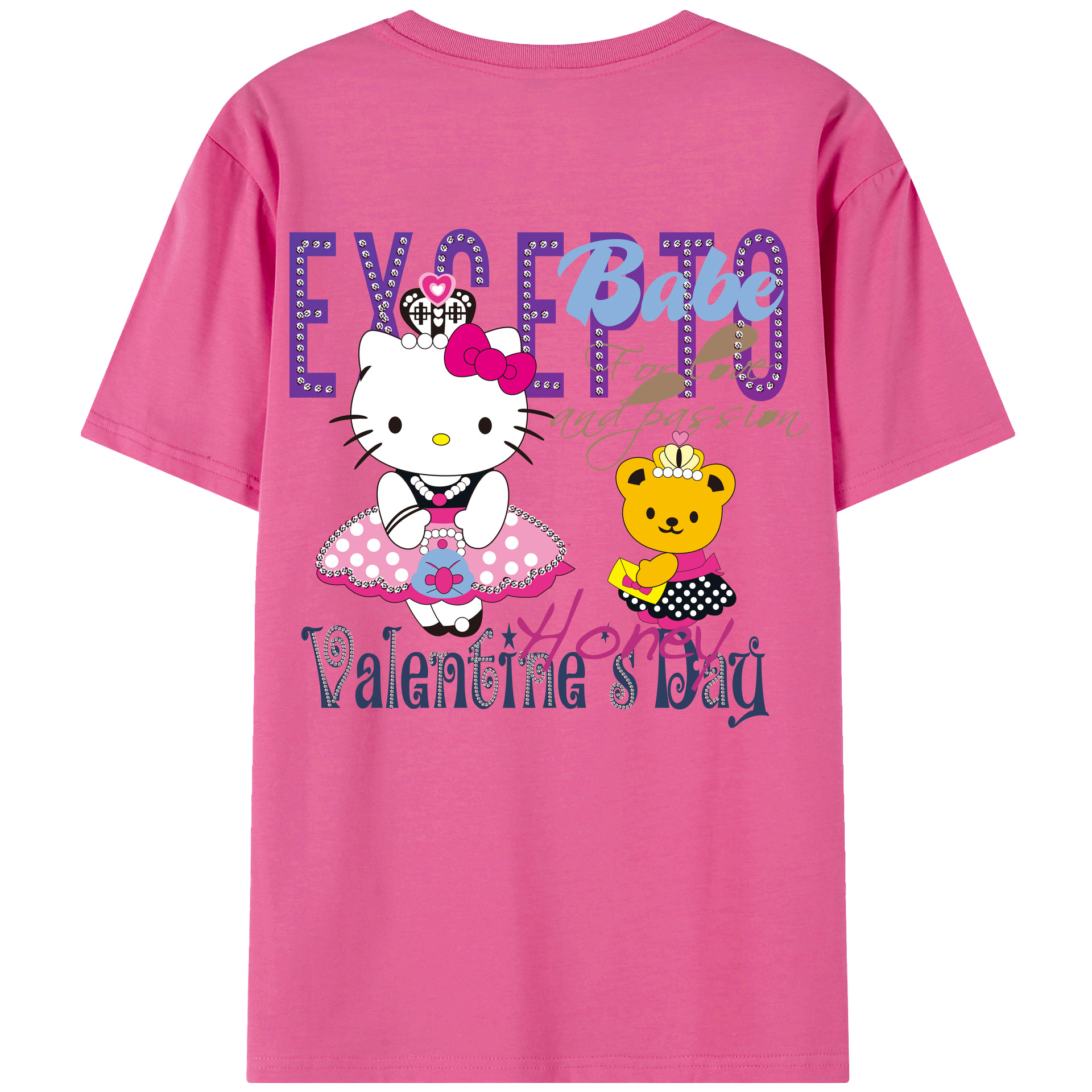 （画像用） Hello Kitty ハローキティ レディース半袖Tシャツ(バックプリント)