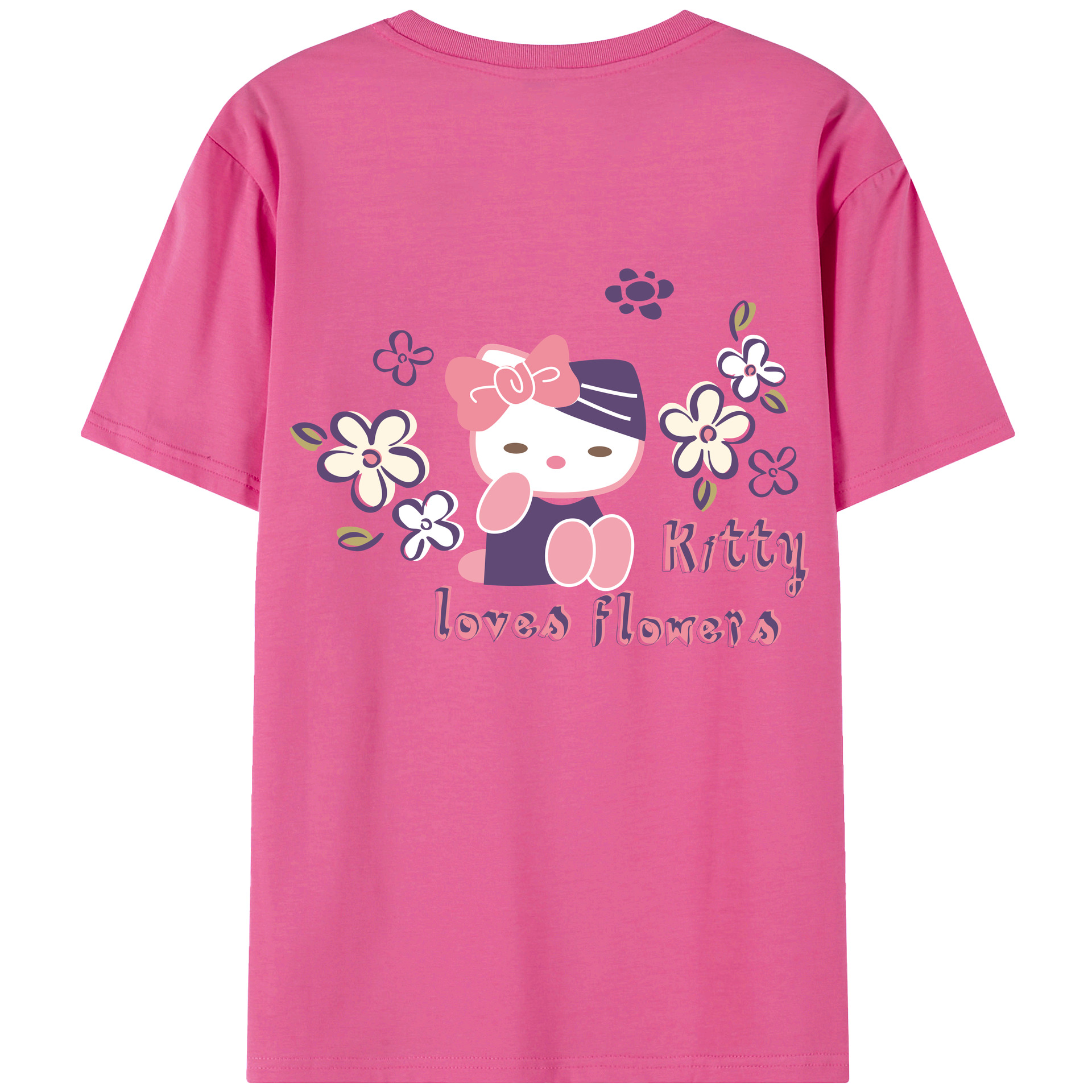 （画像用） Hello Kitty ハローキティ レディース半袖Tシャツ(バックプリント)