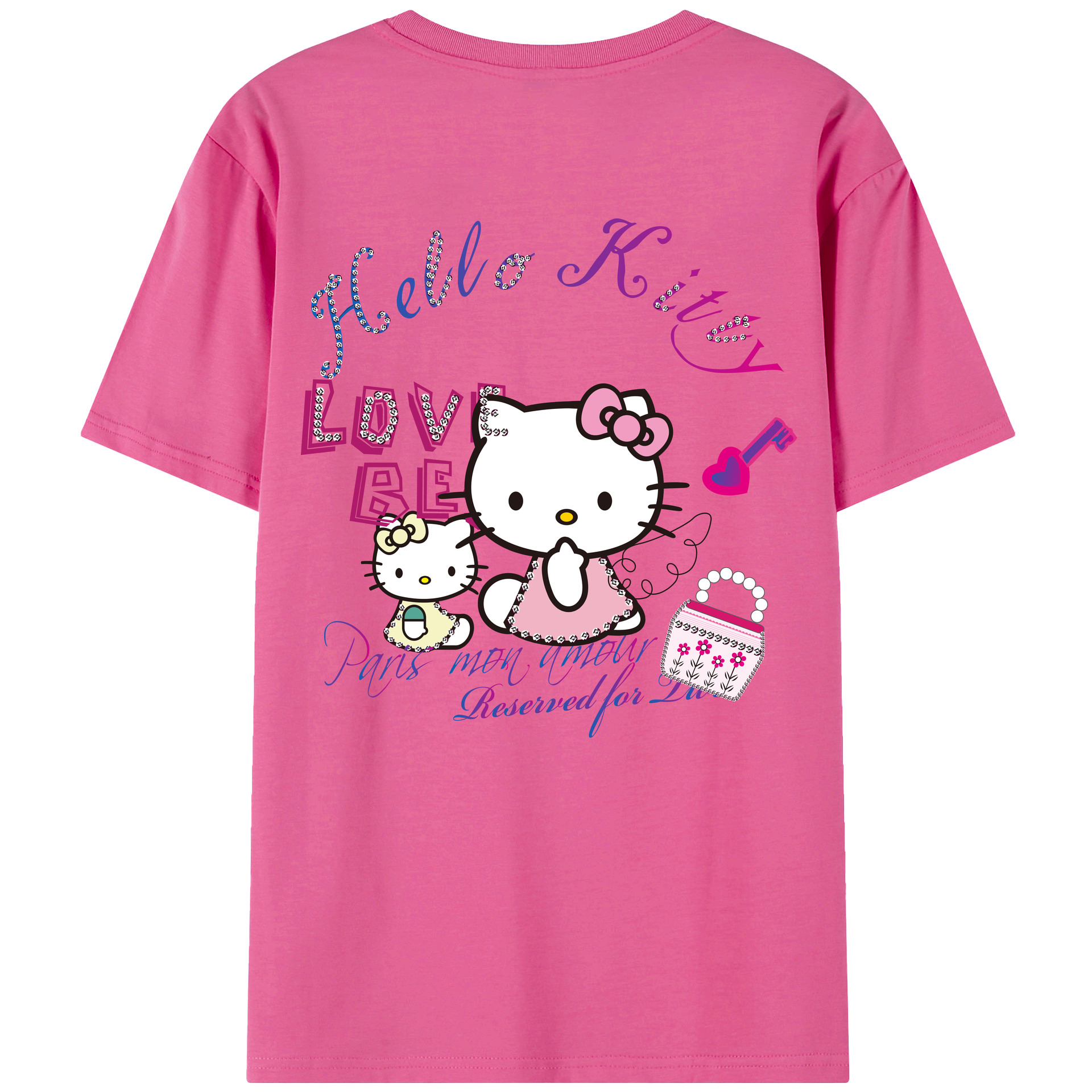 （画像用） Hello Kitty ハローキティ レディース半袖Tシャツ(バックプリント)
