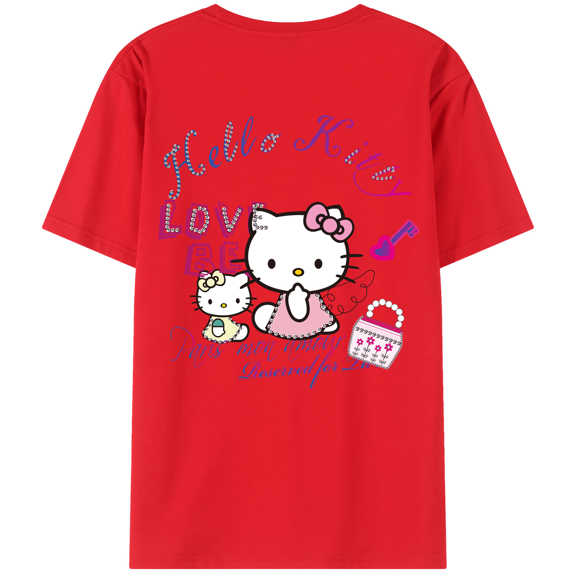 （画像用） Hello Kitty ハローキティ レディース半袖Tシャツ(バックプリント)