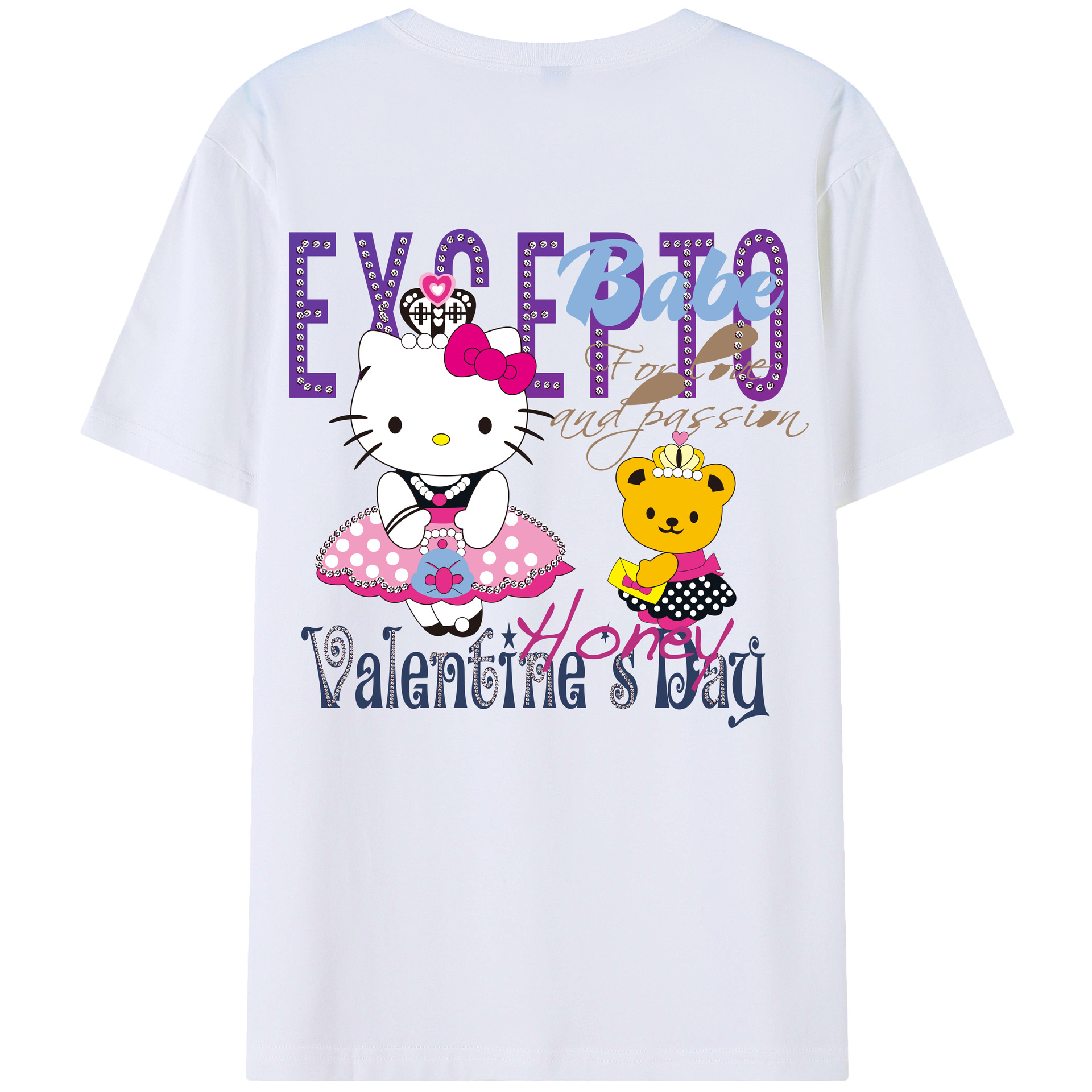 （画像用） Hello Kitty ハローキティ レディース半袖Tシャツ(バックプリント)