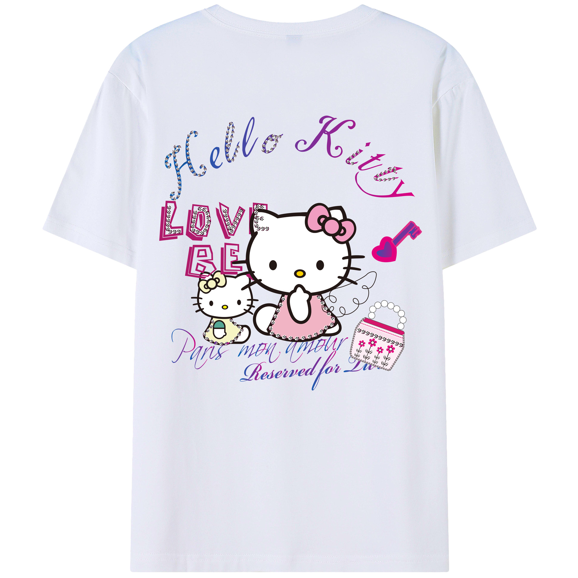 （画像用） Hello Kitty ハローキティ レディース半袖Tシャツ(バックプリント)