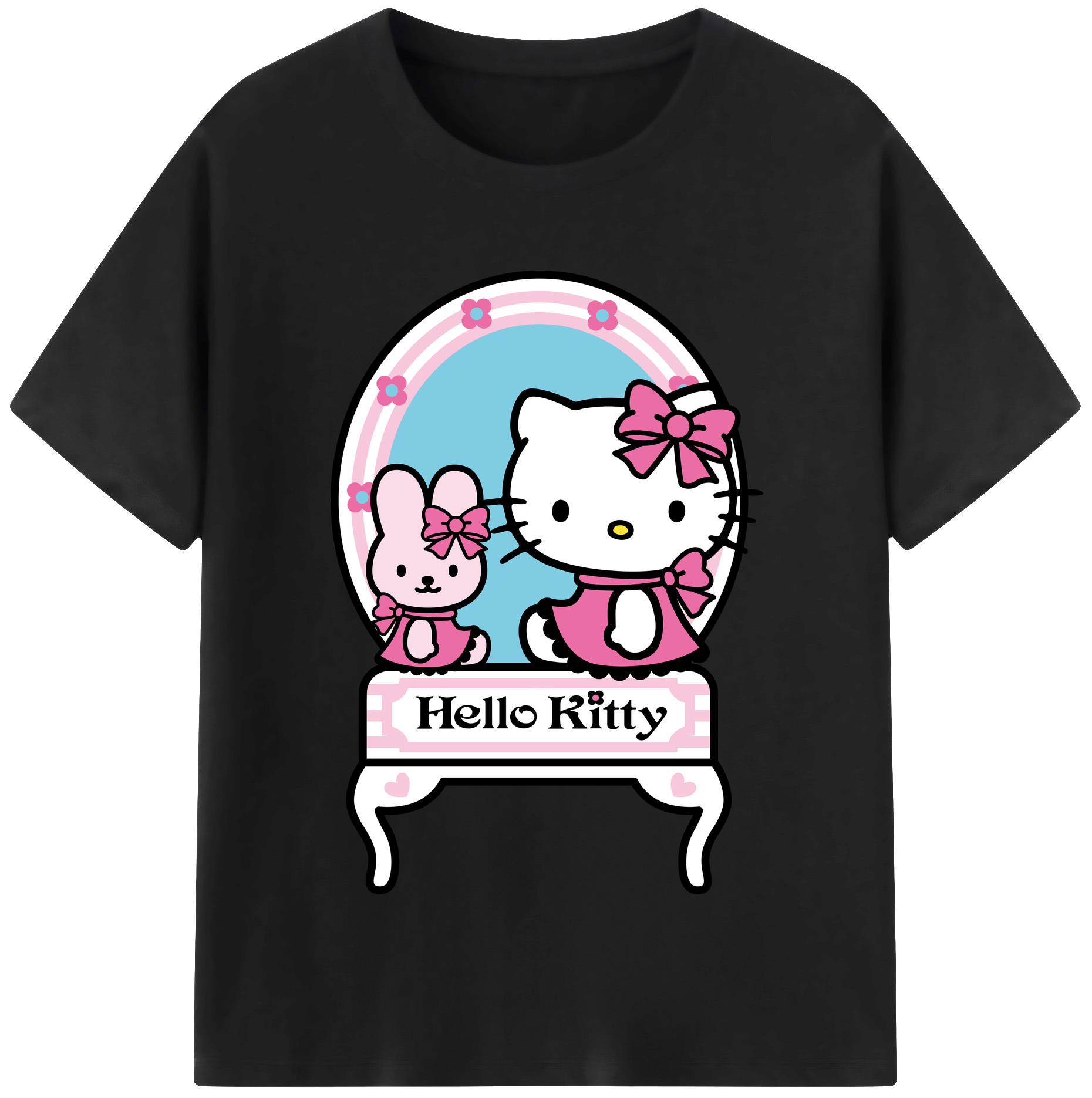 （画像用） Hello Kitty ハローキティ レディースカジュアルプリントTシャツ（綿100％）