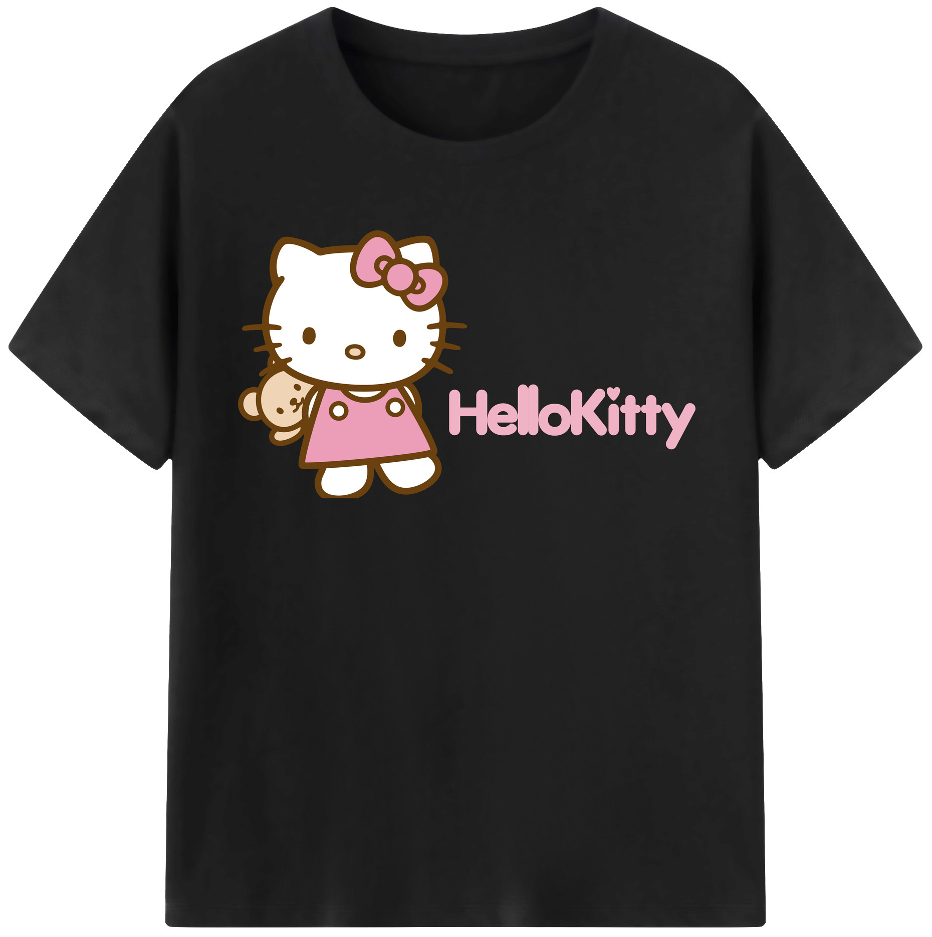（画像用） Hello Kitty ハローキティ レディースカジュアルプリントTシャツ（綿100％）