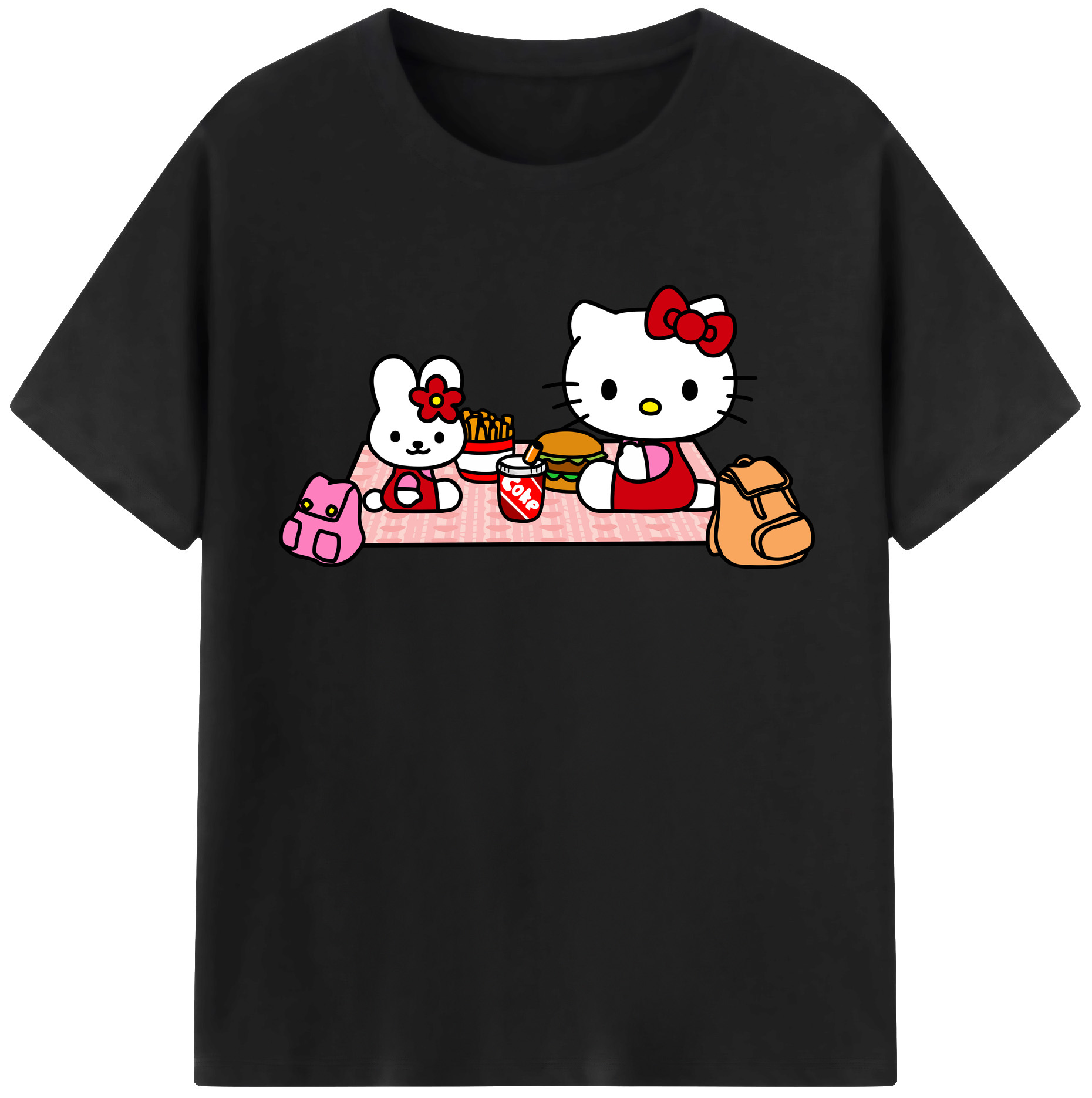 （画像用） Hello Kitty ハローキティ レディースカジュアルプリントTシャツ（綿100％）
