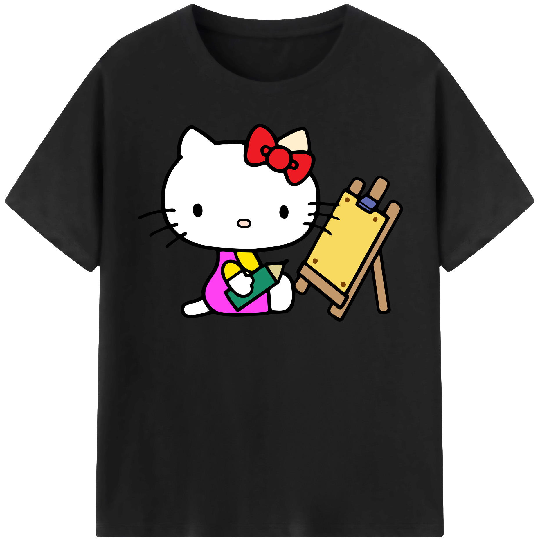 （画像用） Hello Kitty ハローキティ レディースカジュアルプリントTシャツ（綿100％）