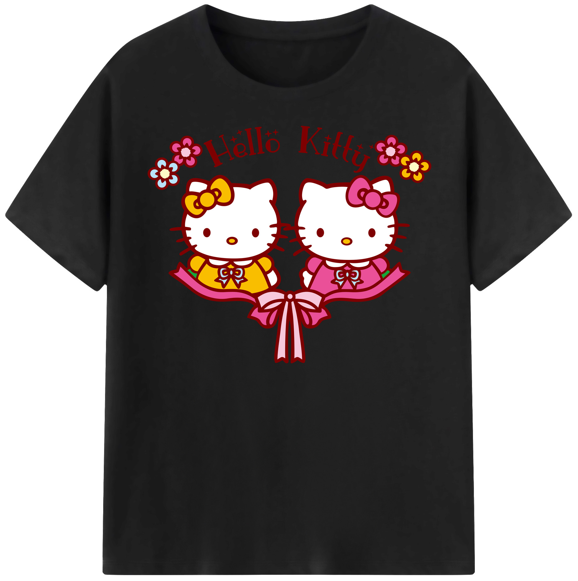 （画像用） Hello Kitty ハローキティ レディースカジュアルプリントTシャツ（綿100％）
