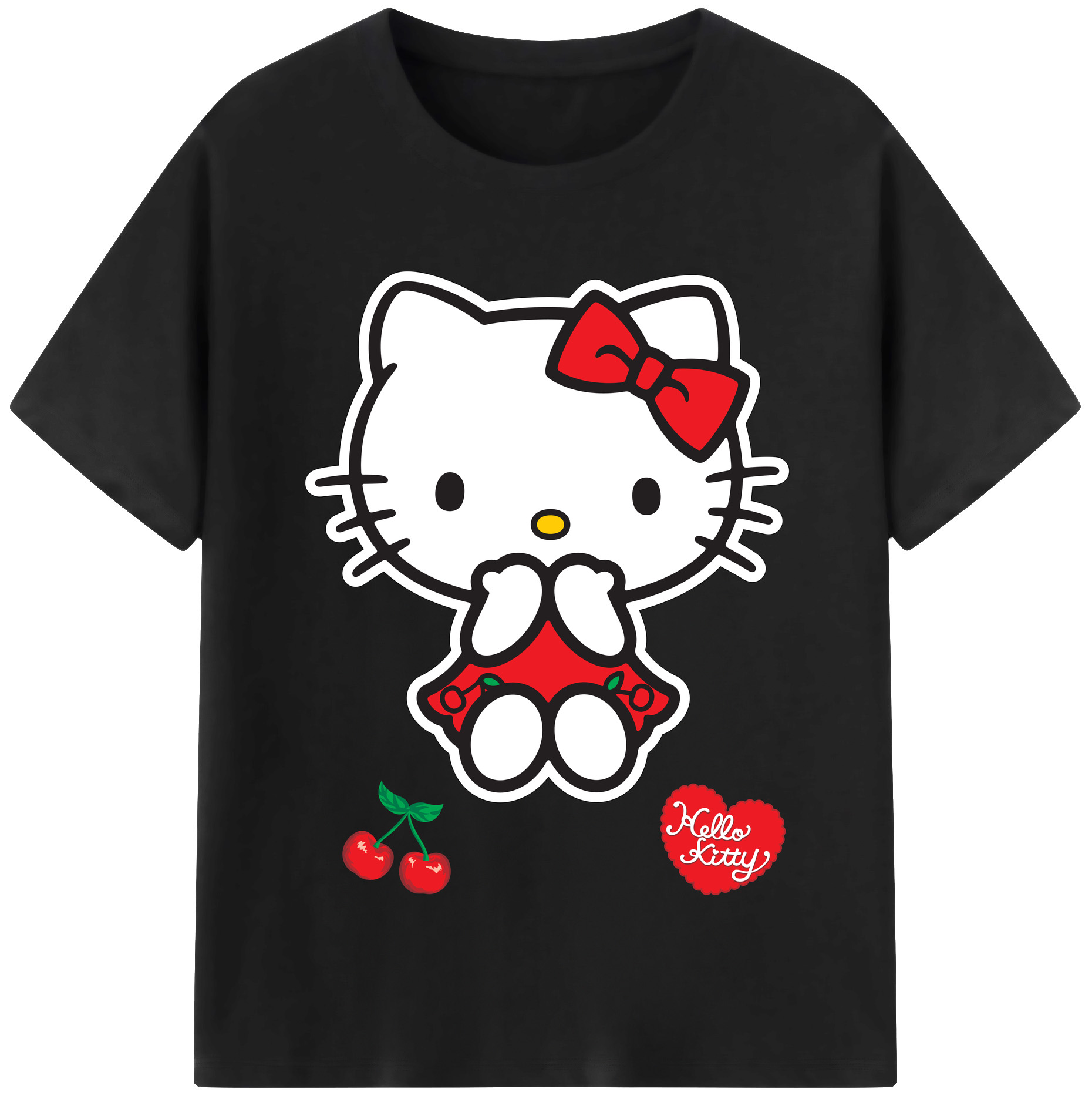 （画像用） Hello Kitty ハローキティ レディースカジュアルプリントTシャツ（綿100％）
