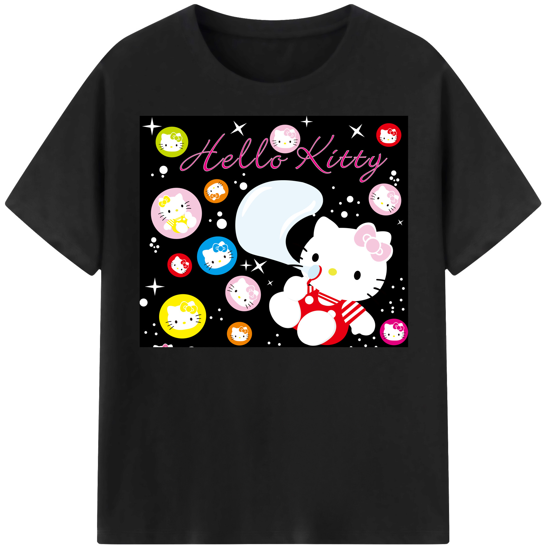 （画像用） Hello Kitty ハローキティ レディースカジュアルプリントTシャツ（綿100％）
