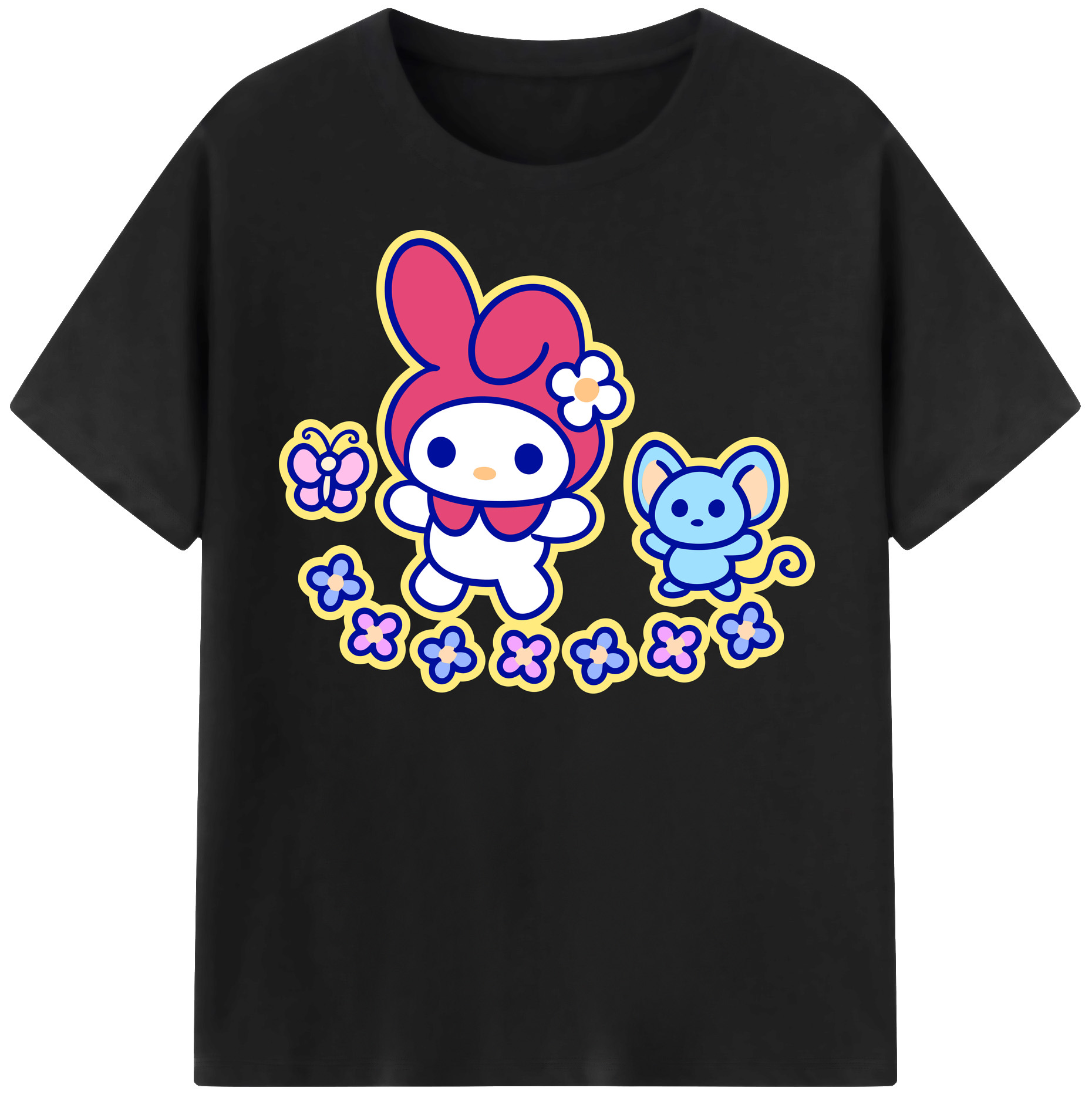 （画像用） Hello Kitty ハローキティ レディースカジュアルプリントTシャツ（綿100％）