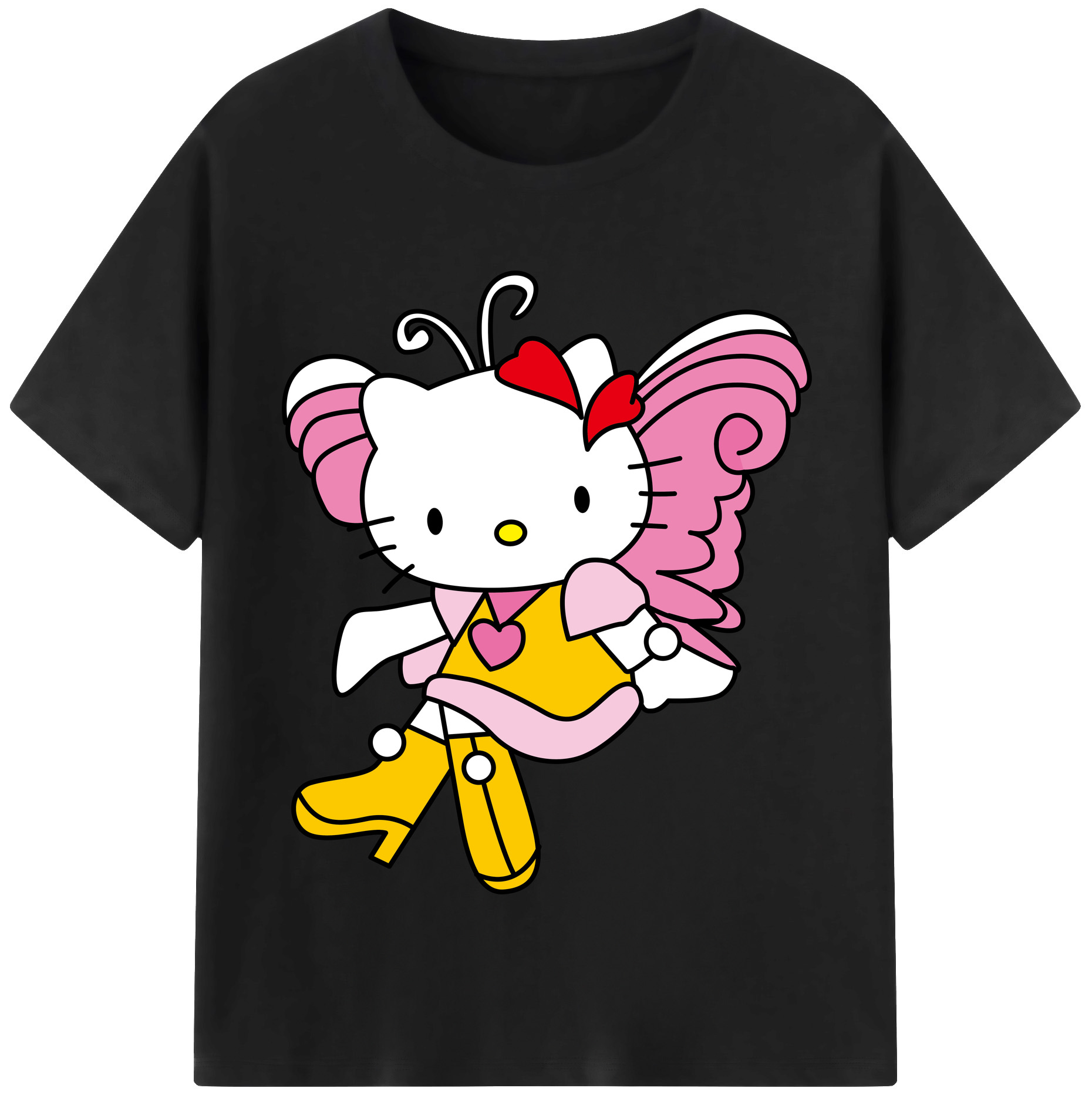 （画像用） Hello Kitty ハローキティ レディースカジュアルプリントTシャツ（綿100％）
