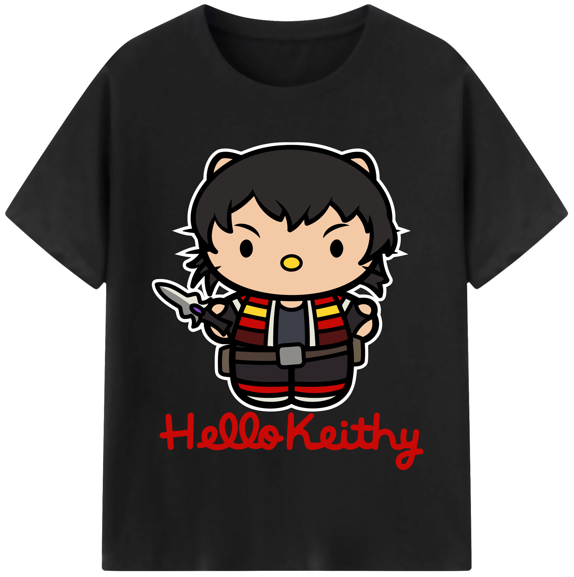 （画像用） Hello Kitty ハローキティ レディースカジュアルプリントTシャツ（綿100％）