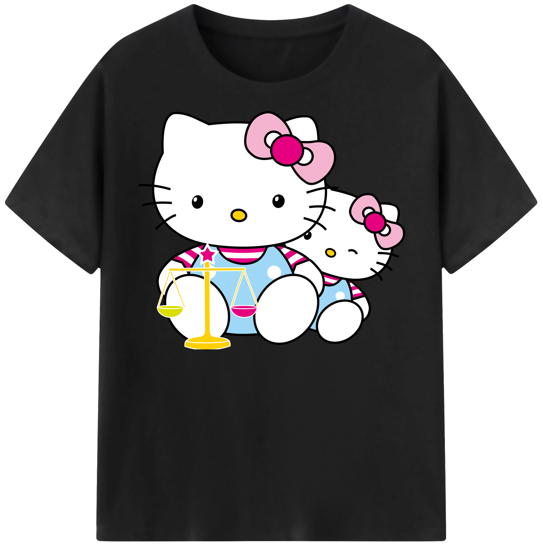 （画像用） Hello Kitty ハローキティ レディースカジュアルプリントTシャツ（綿100％）