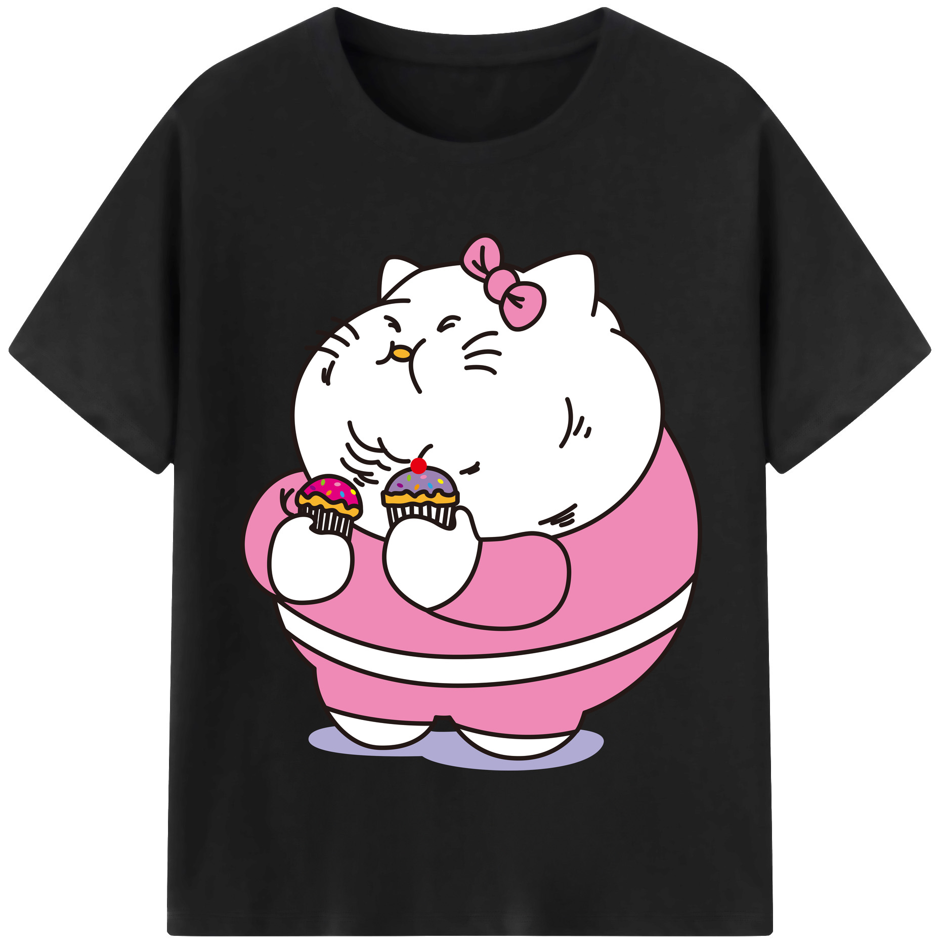 （画像用） Hello Kitty ハローキティ レディースカジュアルプリントTシャツ（綿100％）