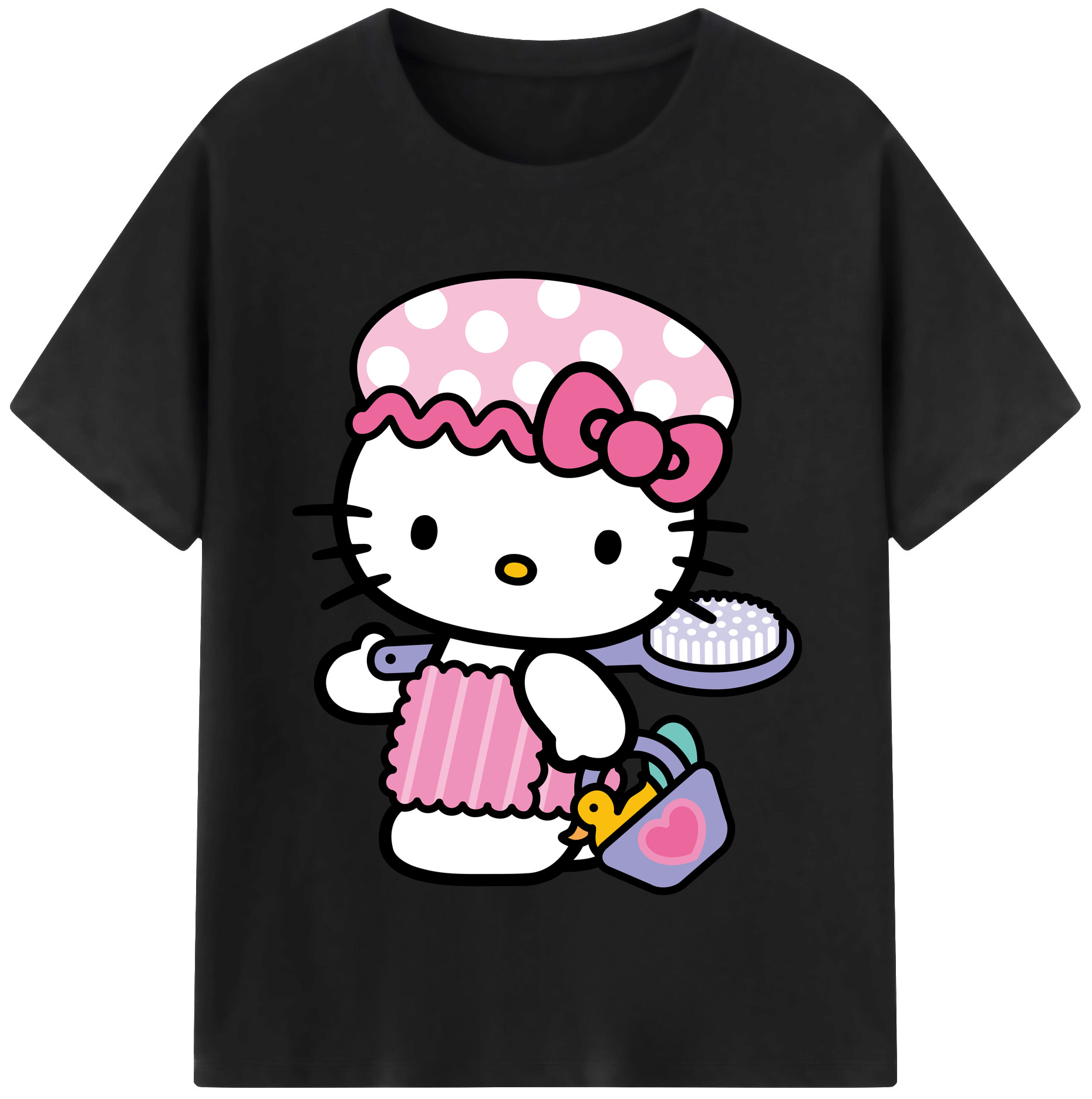 （画像用） Hello Kitty ハローキティ レディースカジュアルプリントTシャツ（綿100％）