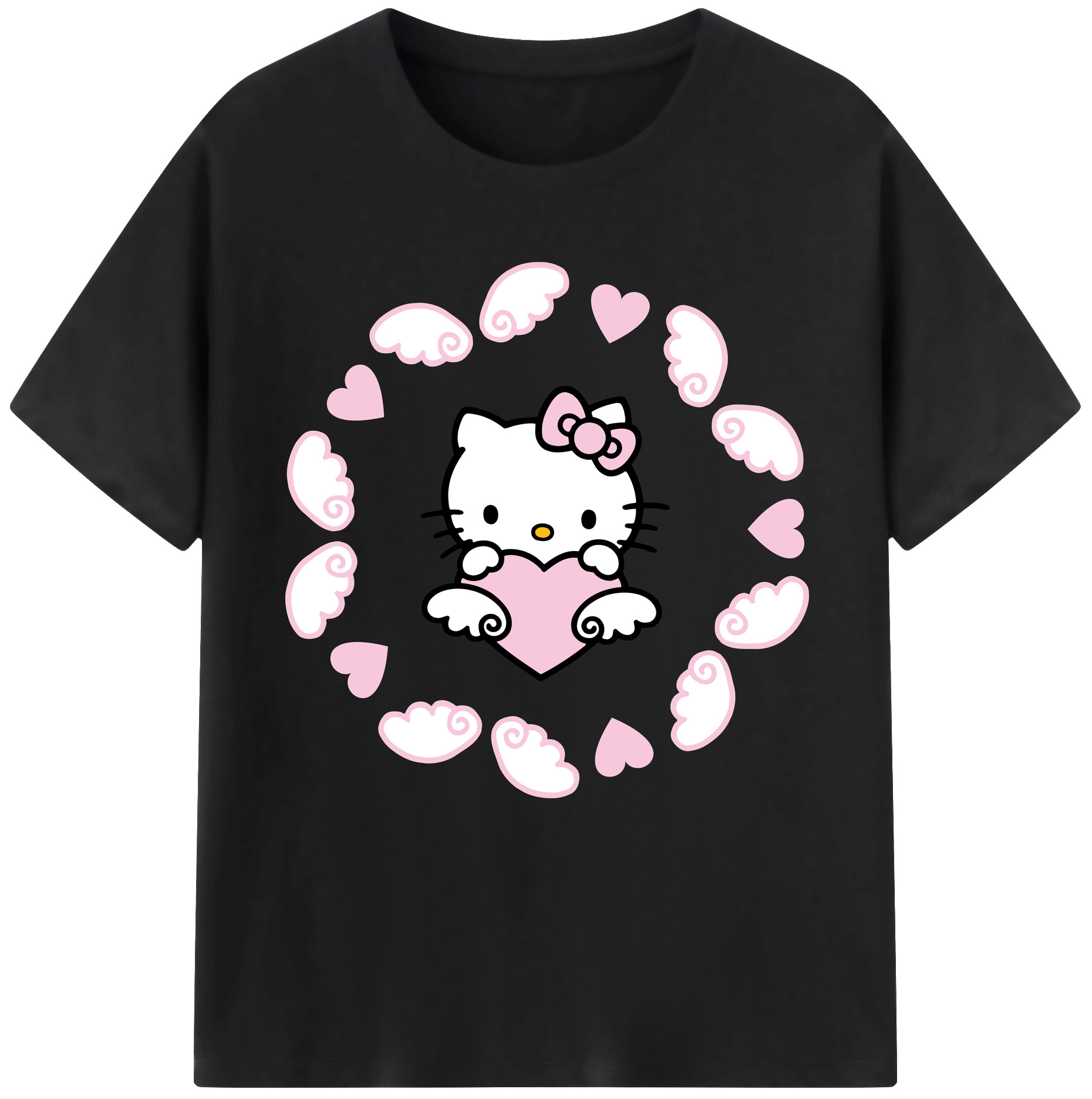 （画像用） Hello Kitty ハローキティ レディースカジュアルプリントTシャツ（綿100％）
