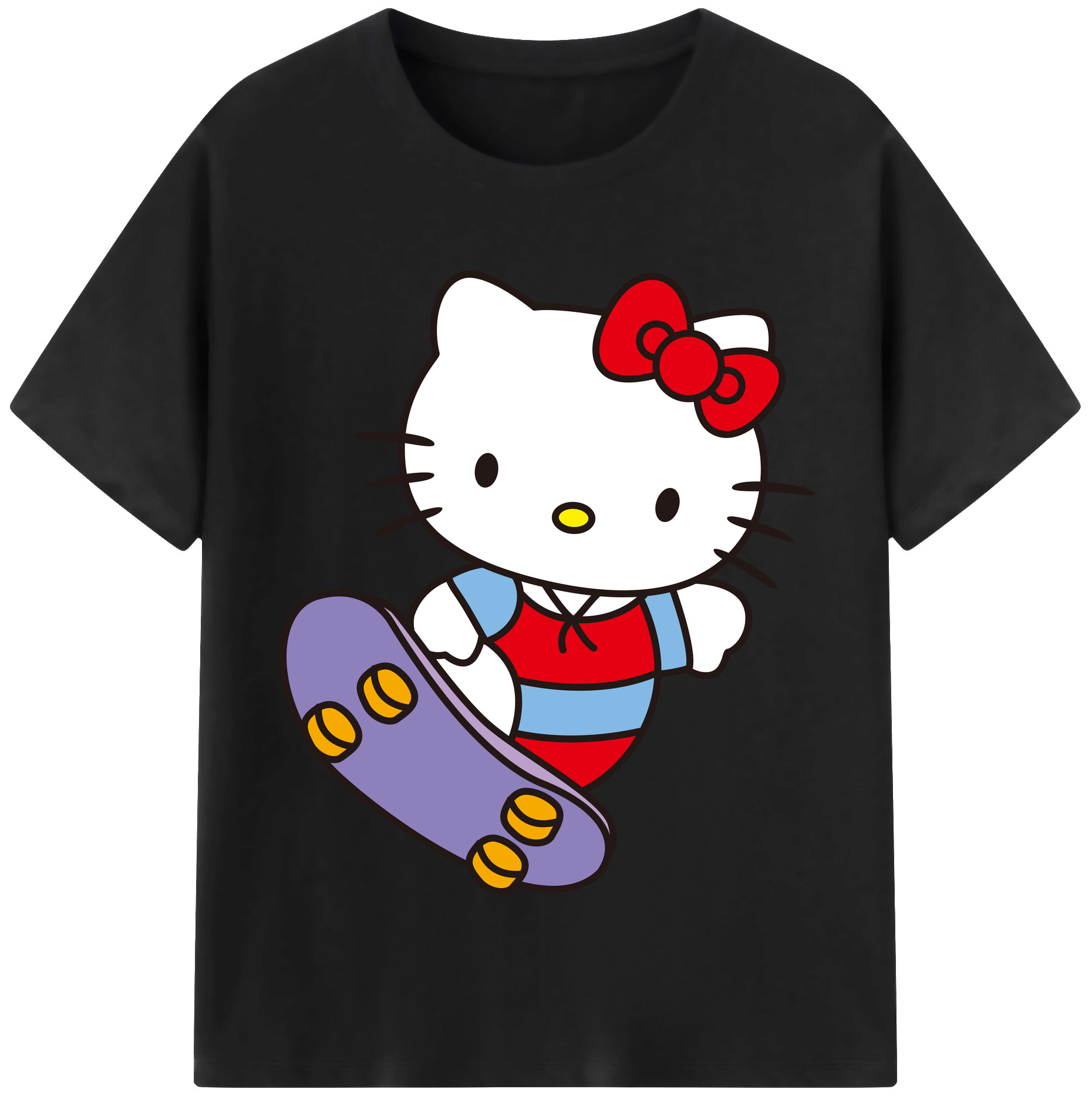 （画像用） Hello Kitty ハローキティ レディースカジュアルプリントTシャツ（綿100％）