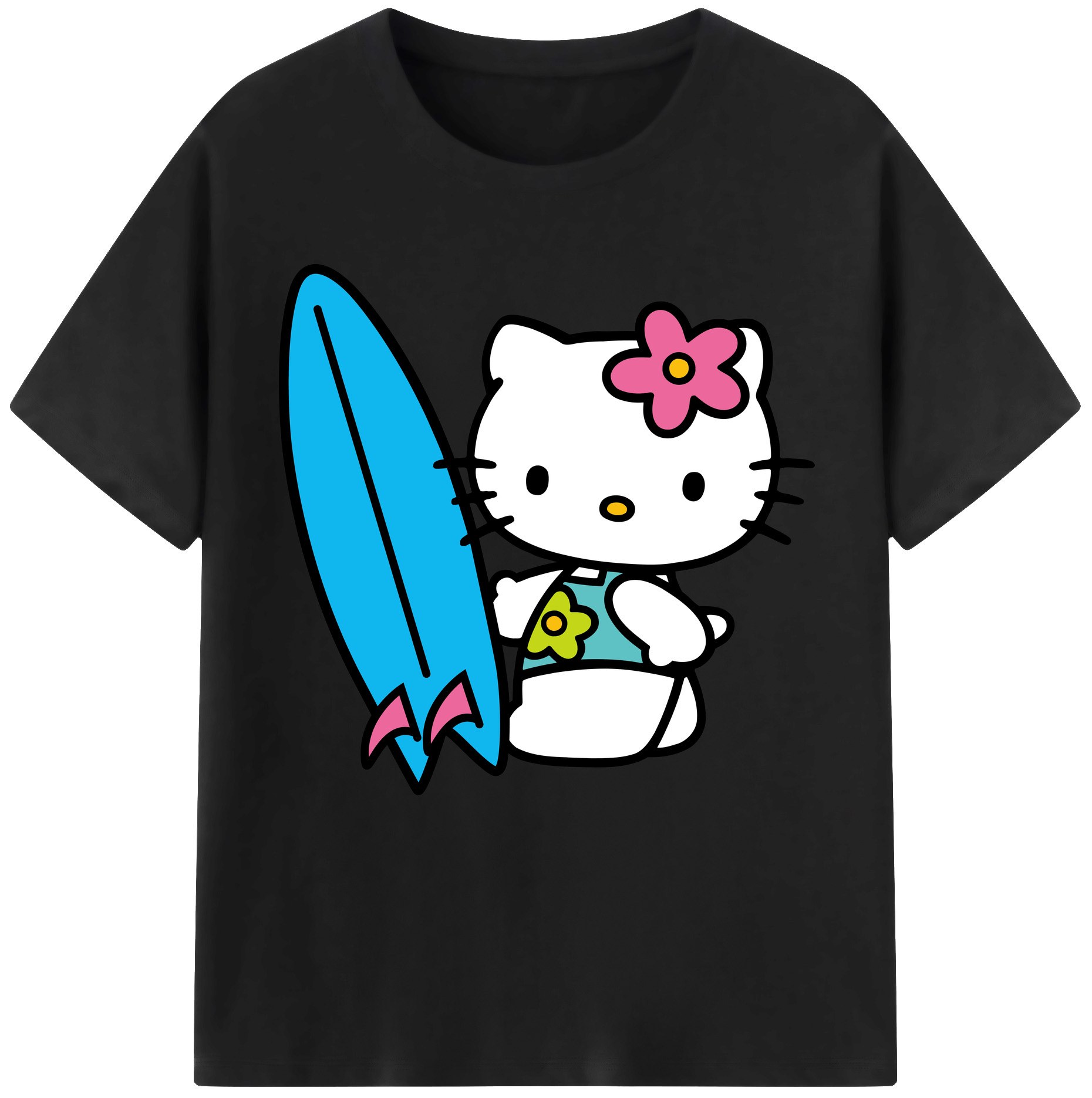 （画像用） Hello Kitty ハローキティ レディースカジュアルプリントTシャツ（綿100％）