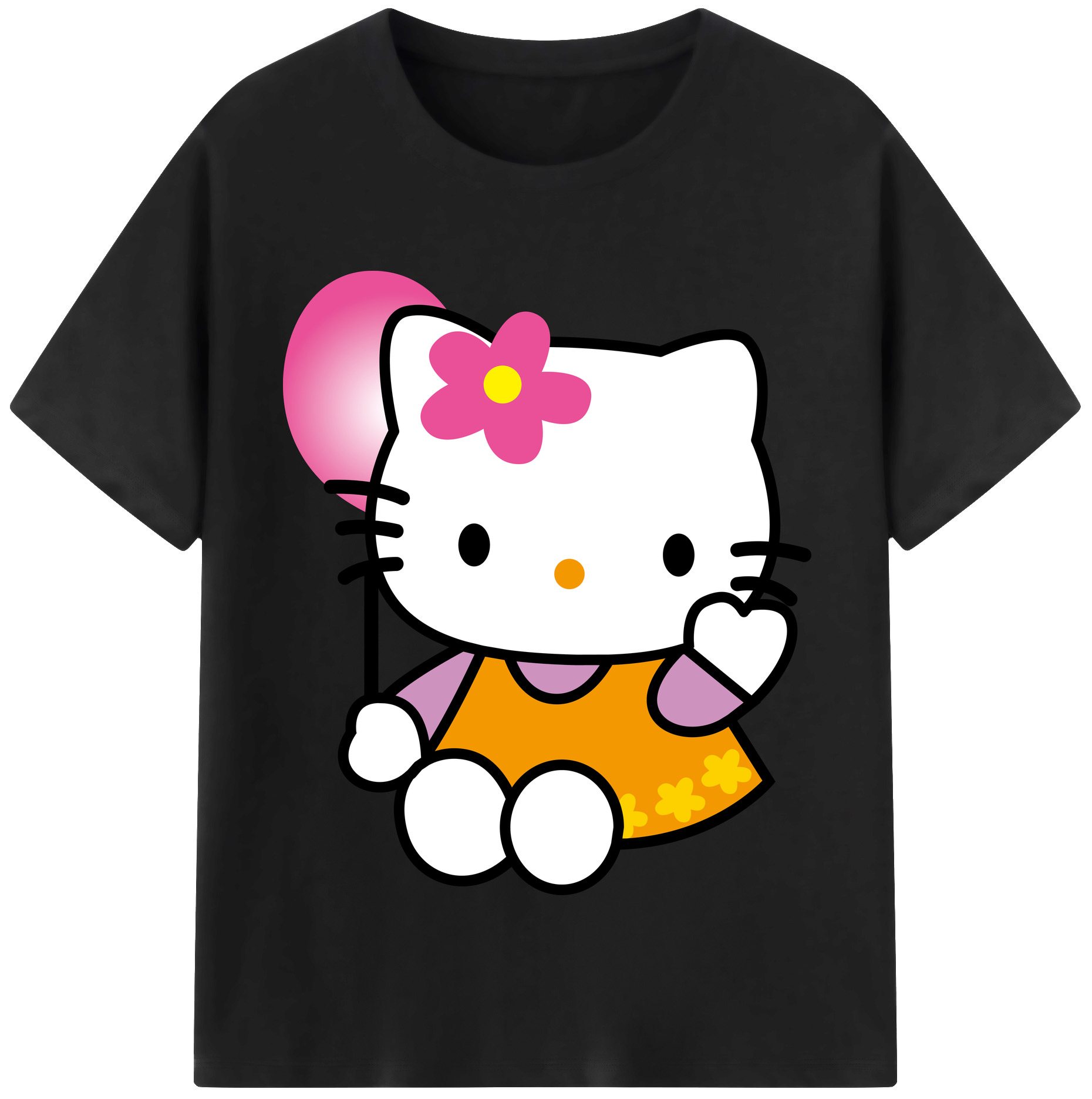 （画像用） Hello Kitty ハローキティ レディースカジュアルプリントTシャツ（綿100％）