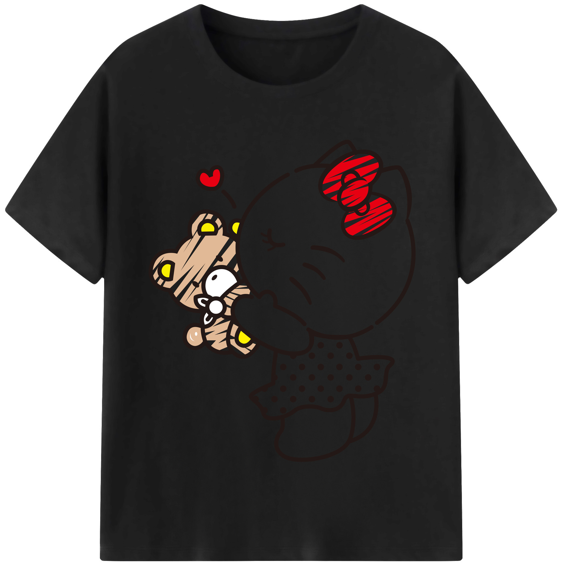 （画像用） Hello Kitty ハローキティ レディースカジュアルプリントTシャツ（綿100％）