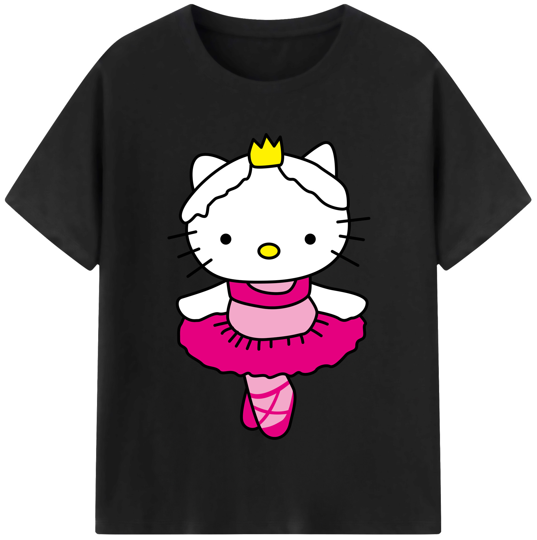 （画像用） Hello Kitty ハローキティ レディースカジュアルプリントTシャツ（綿100％）