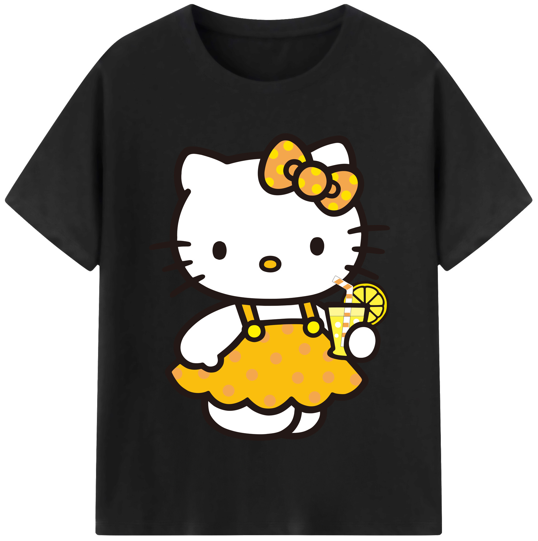 （画像用） Hello Kitty ハローキティ レディースカジュアルプリントTシャツ（綿100％）