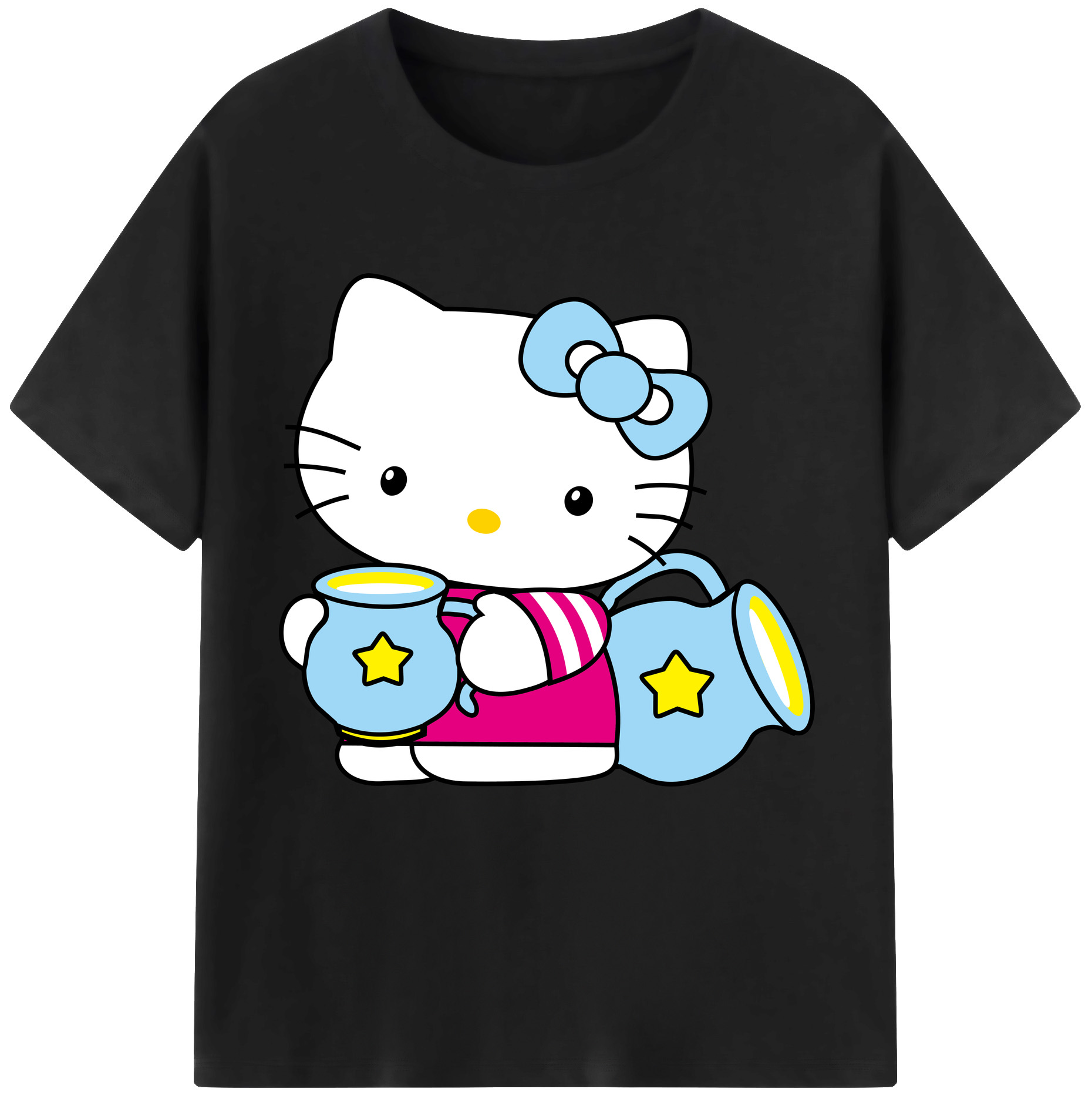 （画像用） Hello Kitty ハローキティ レディースカジュアルプリントTシャツ（綿100％）