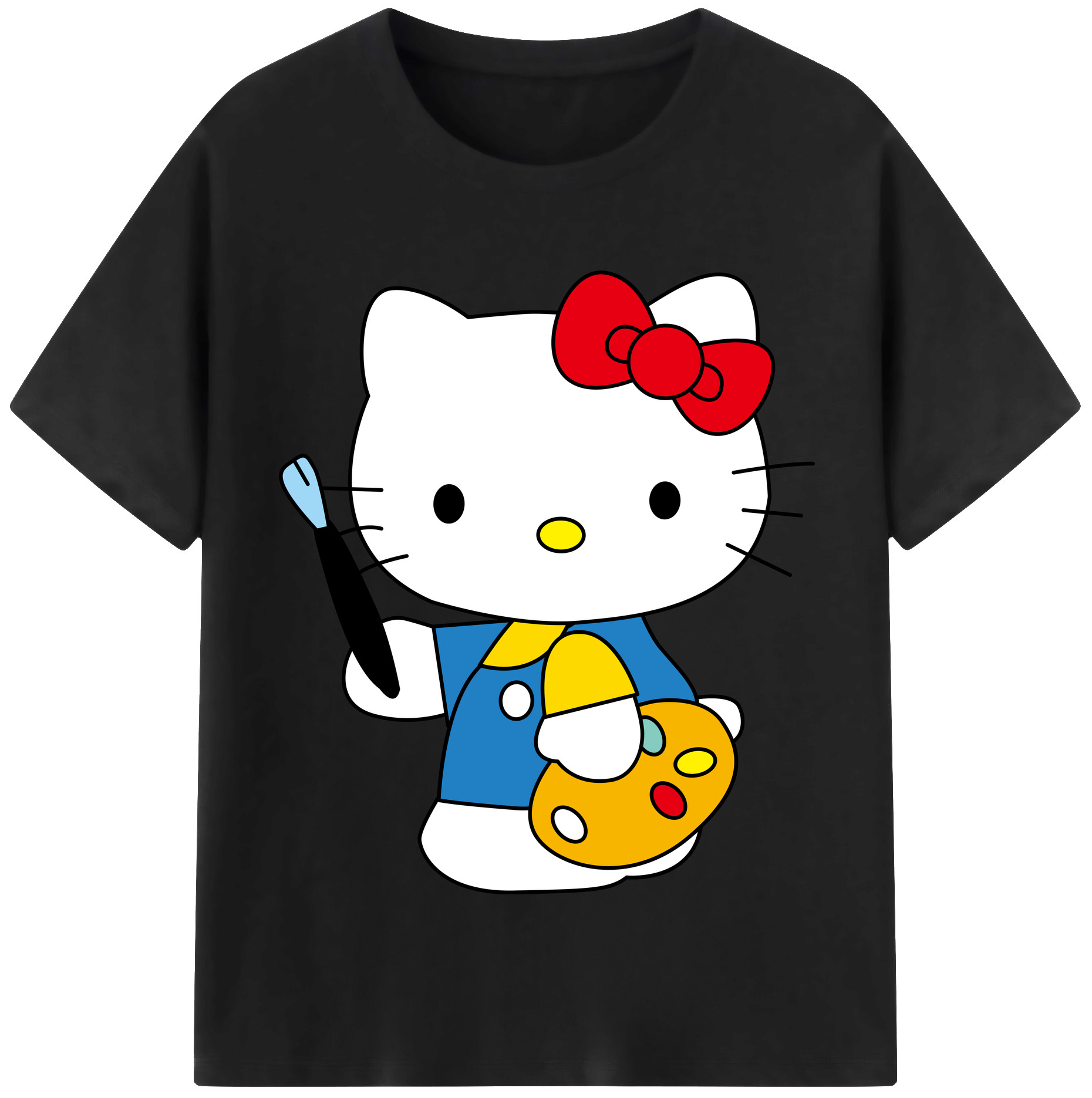 （画像用） Hello Kitty ハローキティ レディースカジュアルプリントTシャツ（綿100％）