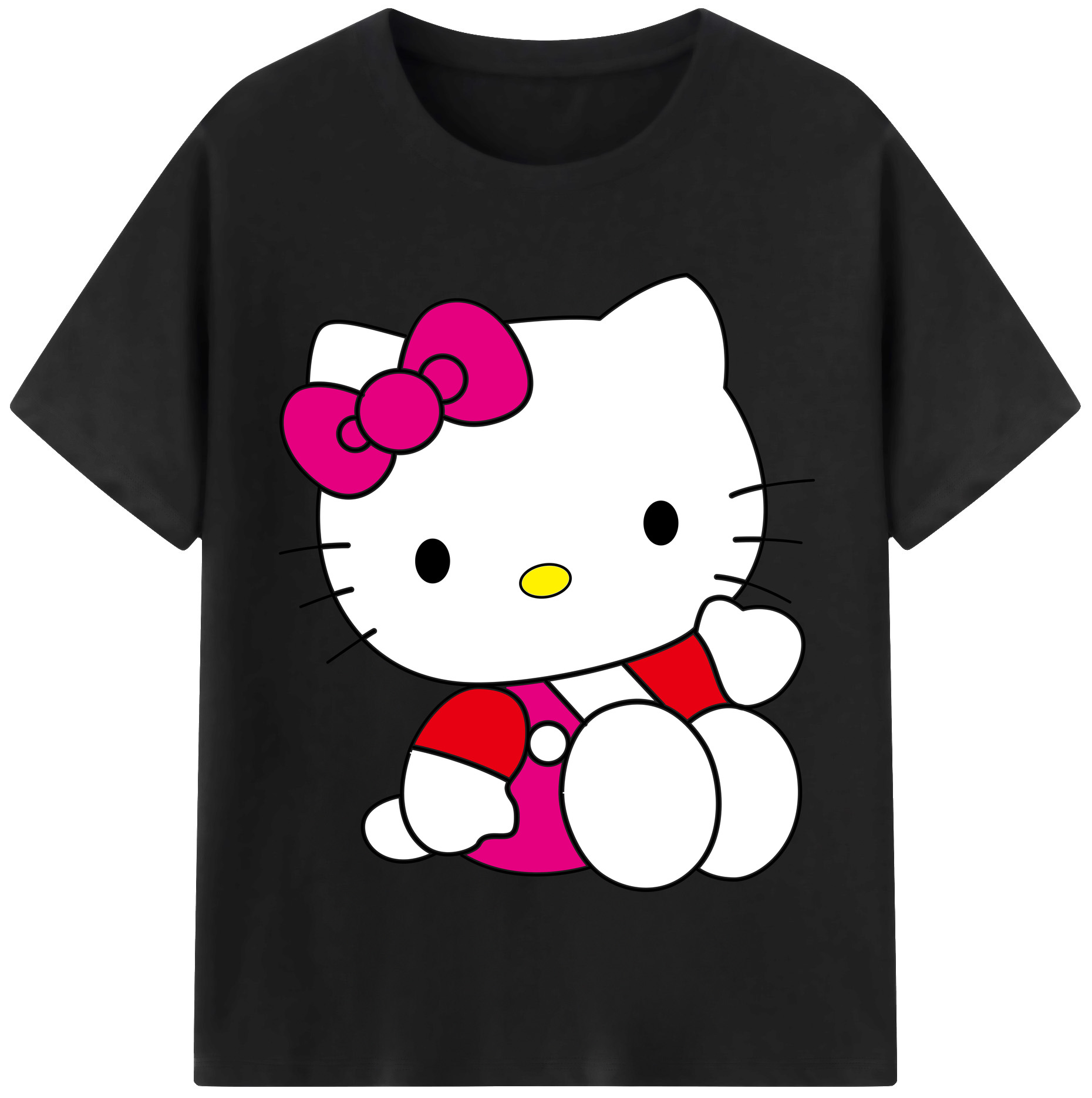（画像用） Hello Kitty ハローキティ レディースカジュアルプリントTシャツ（綿100％）