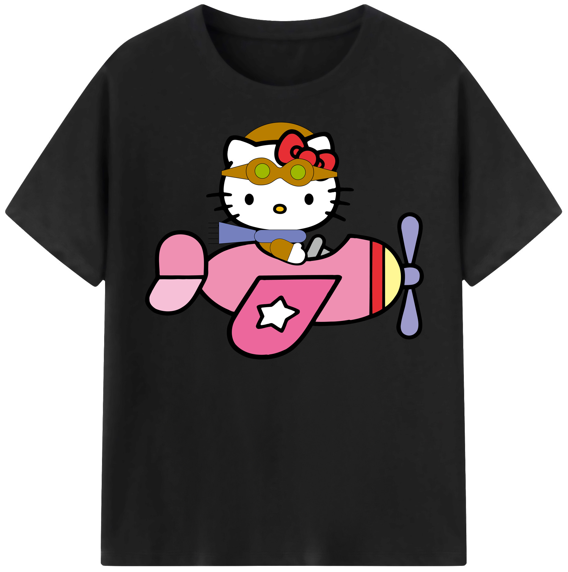 （画像用） Hello Kitty ハローキティ レディースカジュアルプリントTシャツ（綿100％）