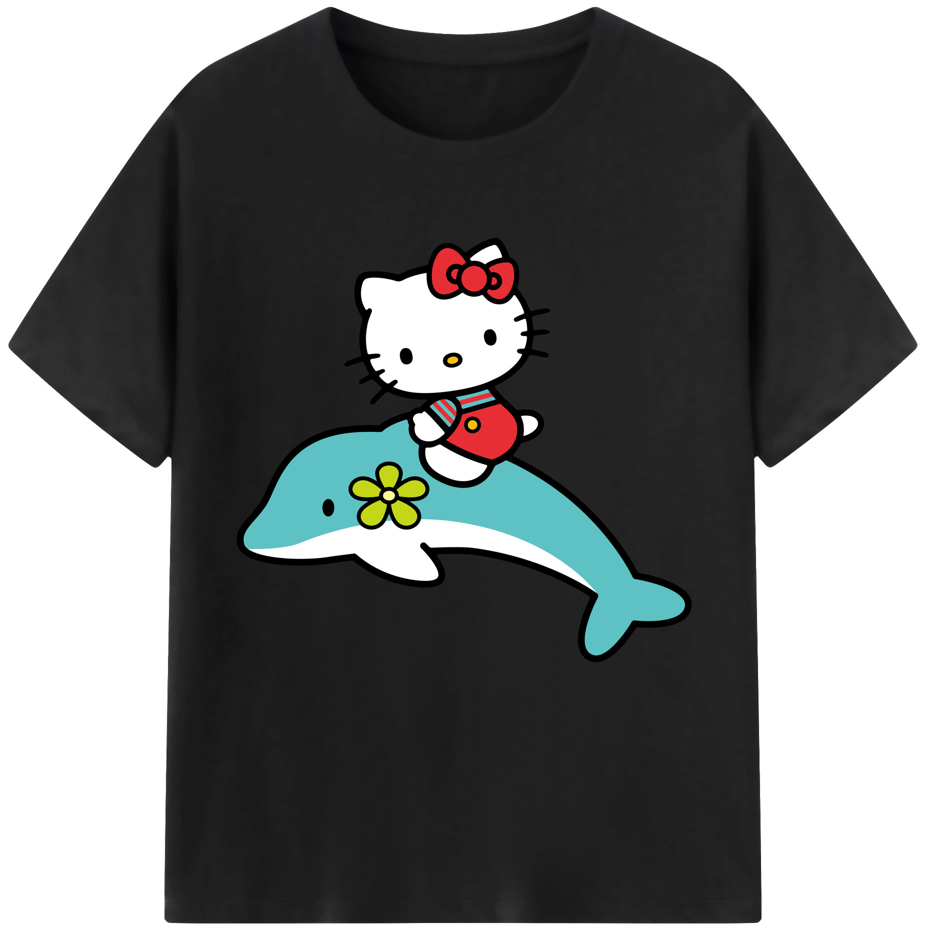 （画像用） Hello Kitty ハローキティ レディースカジュアルプリントTシャツ（綿100％）