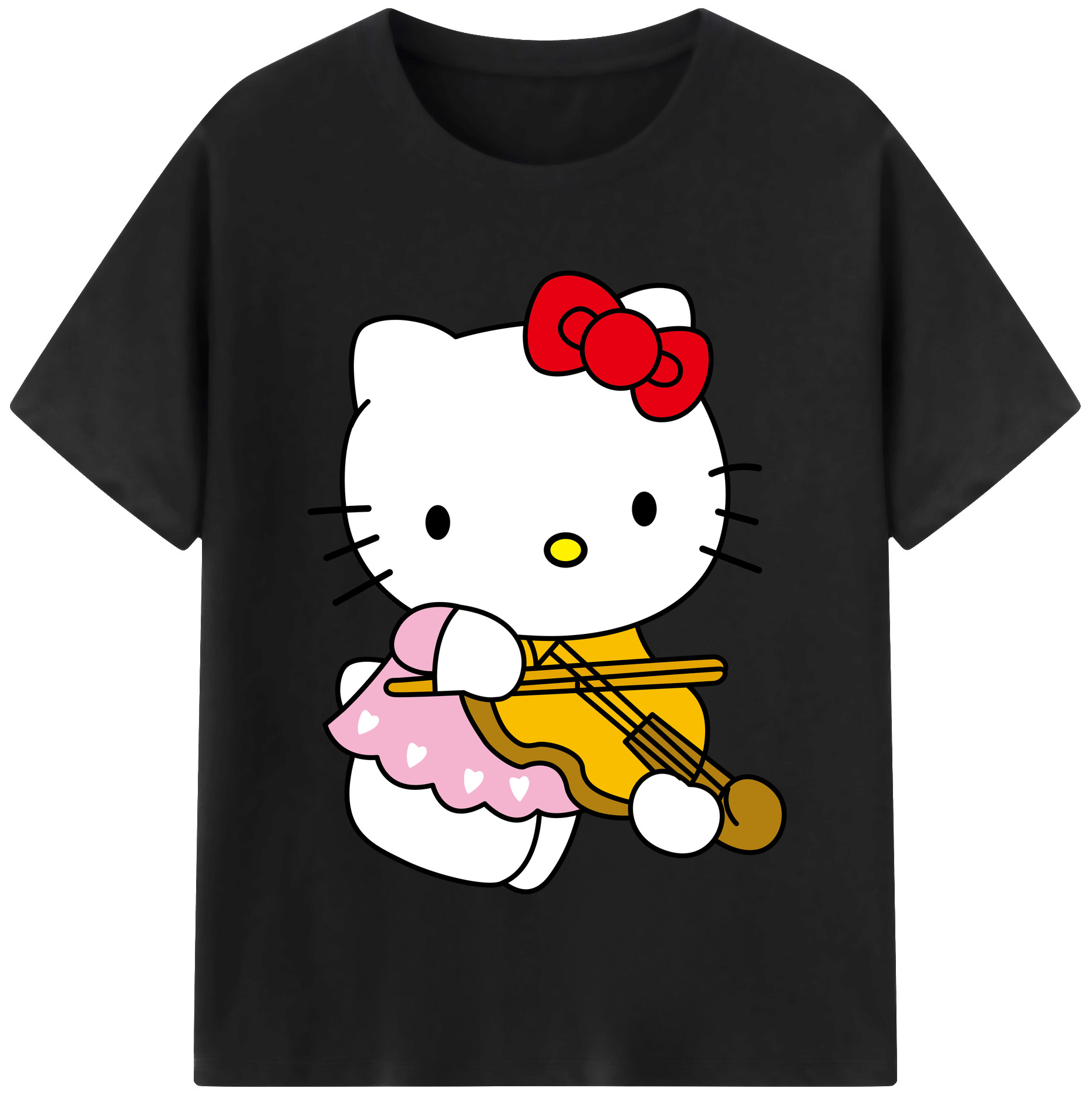 （画像用） Hello Kitty ハローキティ レディースカジュアルプリントTシャツ（綿100％）