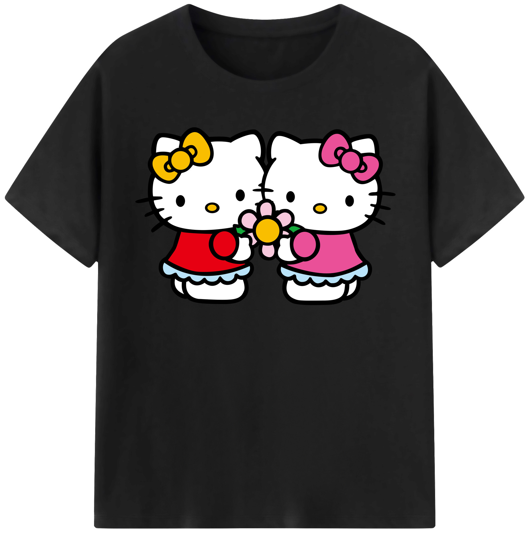 （画像用） Hello Kitty ハローキティ レディースカジュアルプリントTシャツ（綿100％）