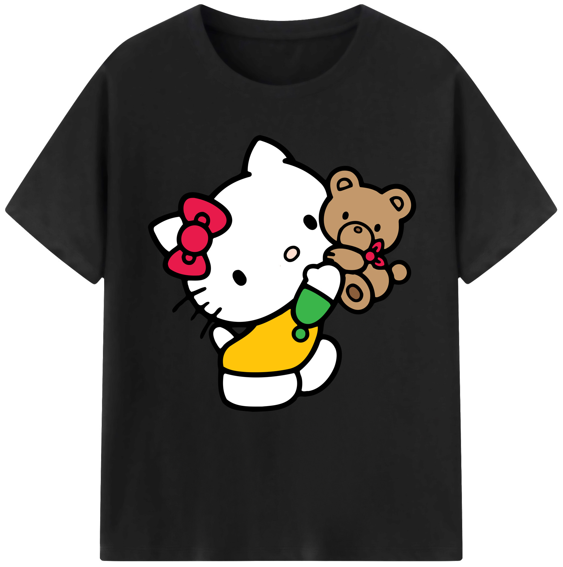 （画像用） Hello Kitty ハローキティ レディースカジュアルプリントTシャツ（綿100％）