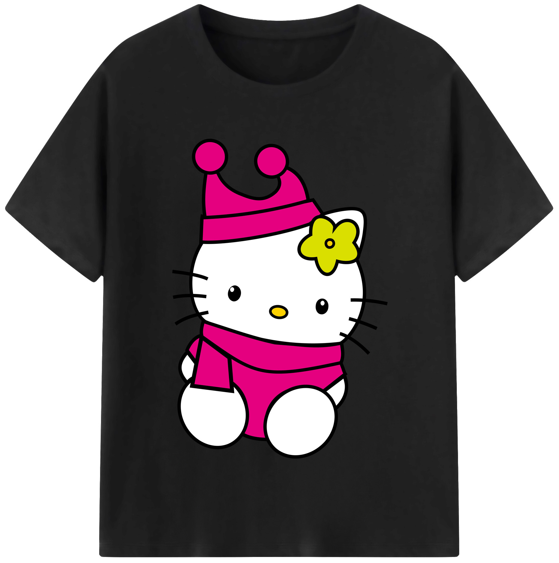 （画像用） Hello Kitty ハローキティ レディースカジュアルプリントTシャツ（綿100％）