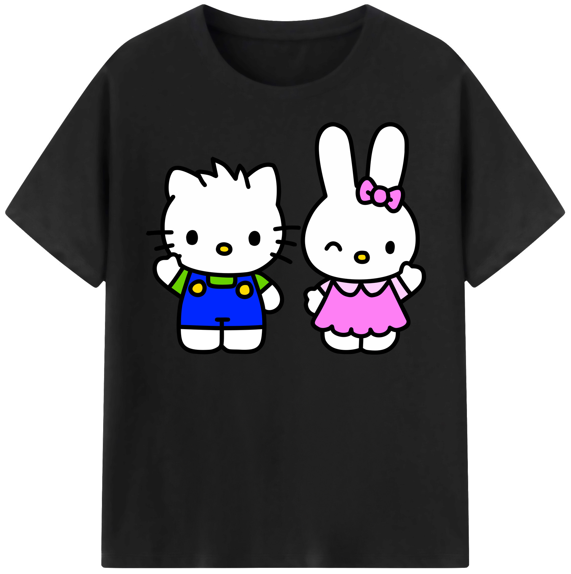 （画像用） Hello Kitty ハローキティ レディースカジュアルプリントTシャツ（綿100％）
