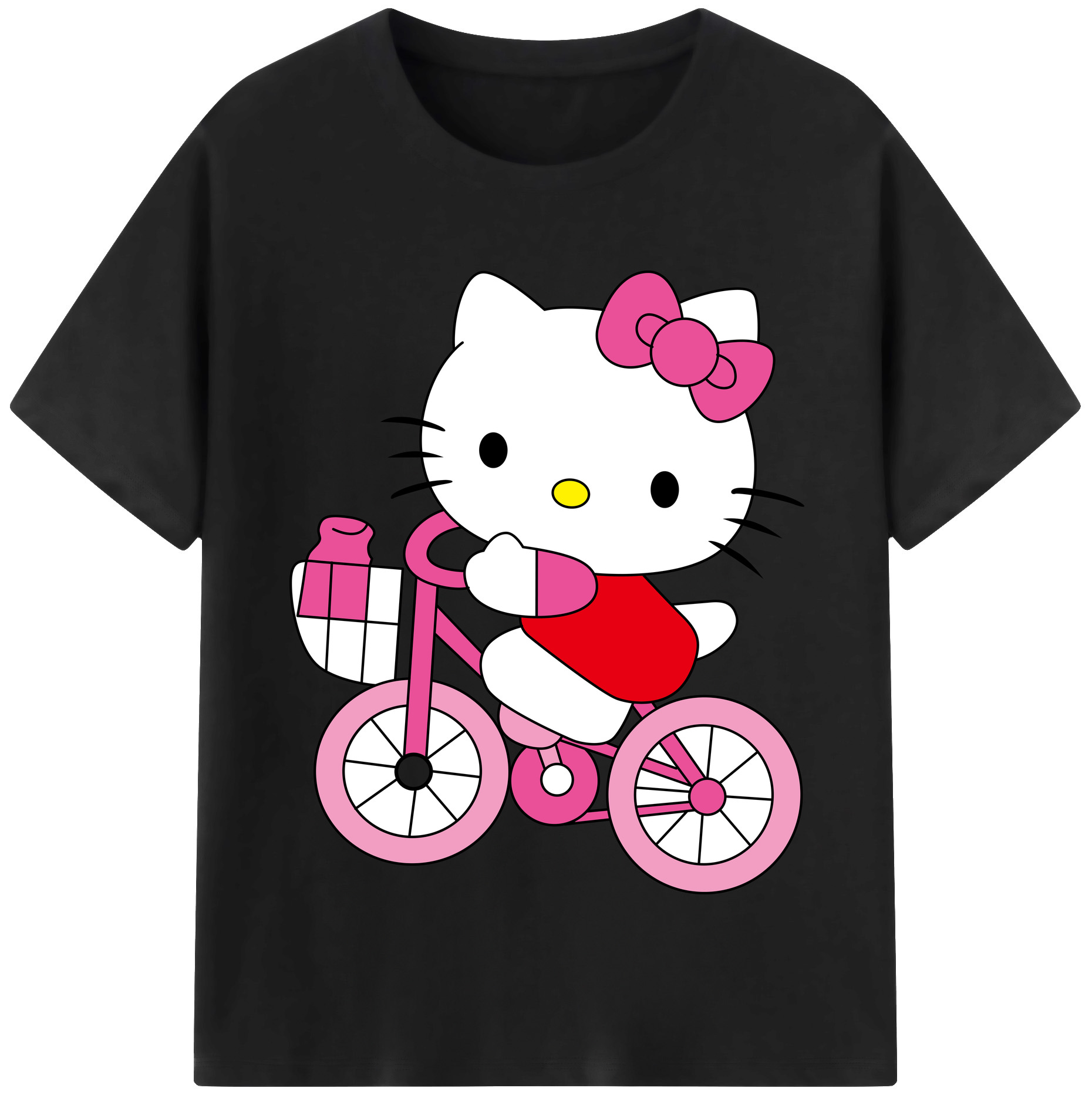 （画像用） Hello Kitty ハローキティ レディースカジュアルプリントTシャツ（綿100％）
