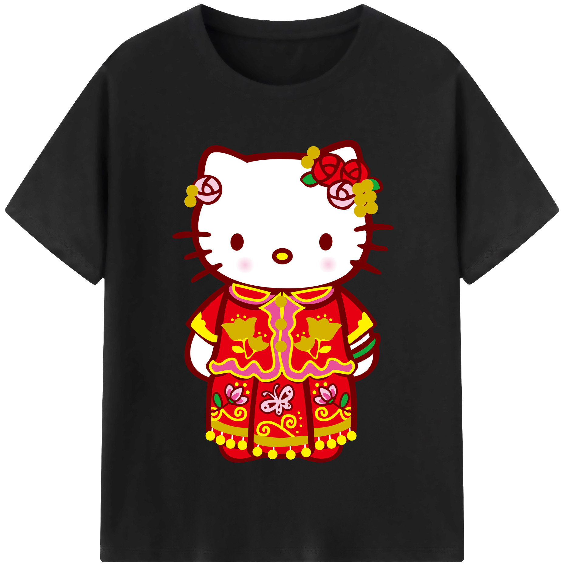 （画像用） Hello Kitty ハローキティ レディースカジュアルプリントTシャツ（綿100％）