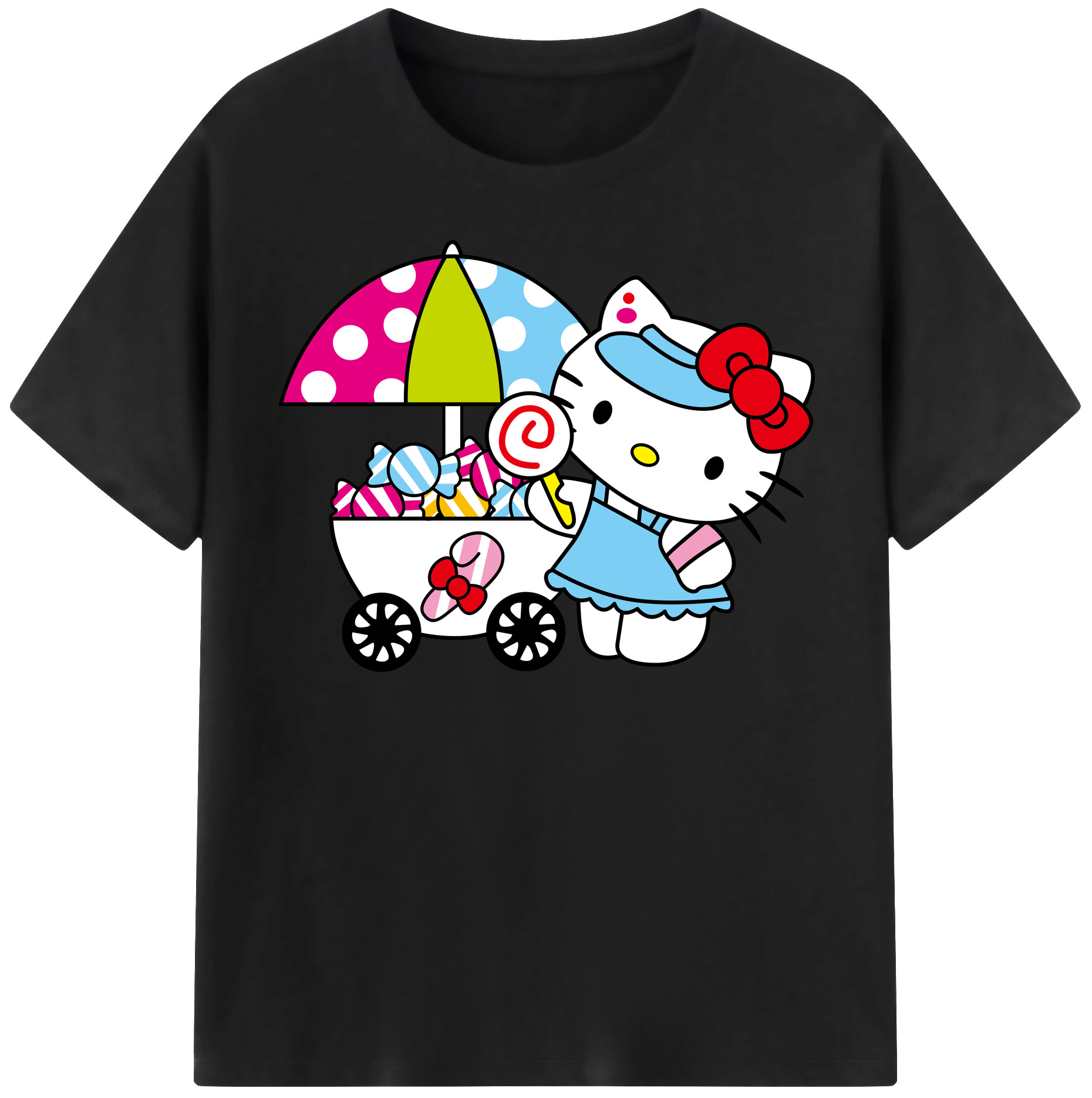 （画像用） Hello Kitty ハローキティ レディースカジュアルプリントTシャツ（綿100％）