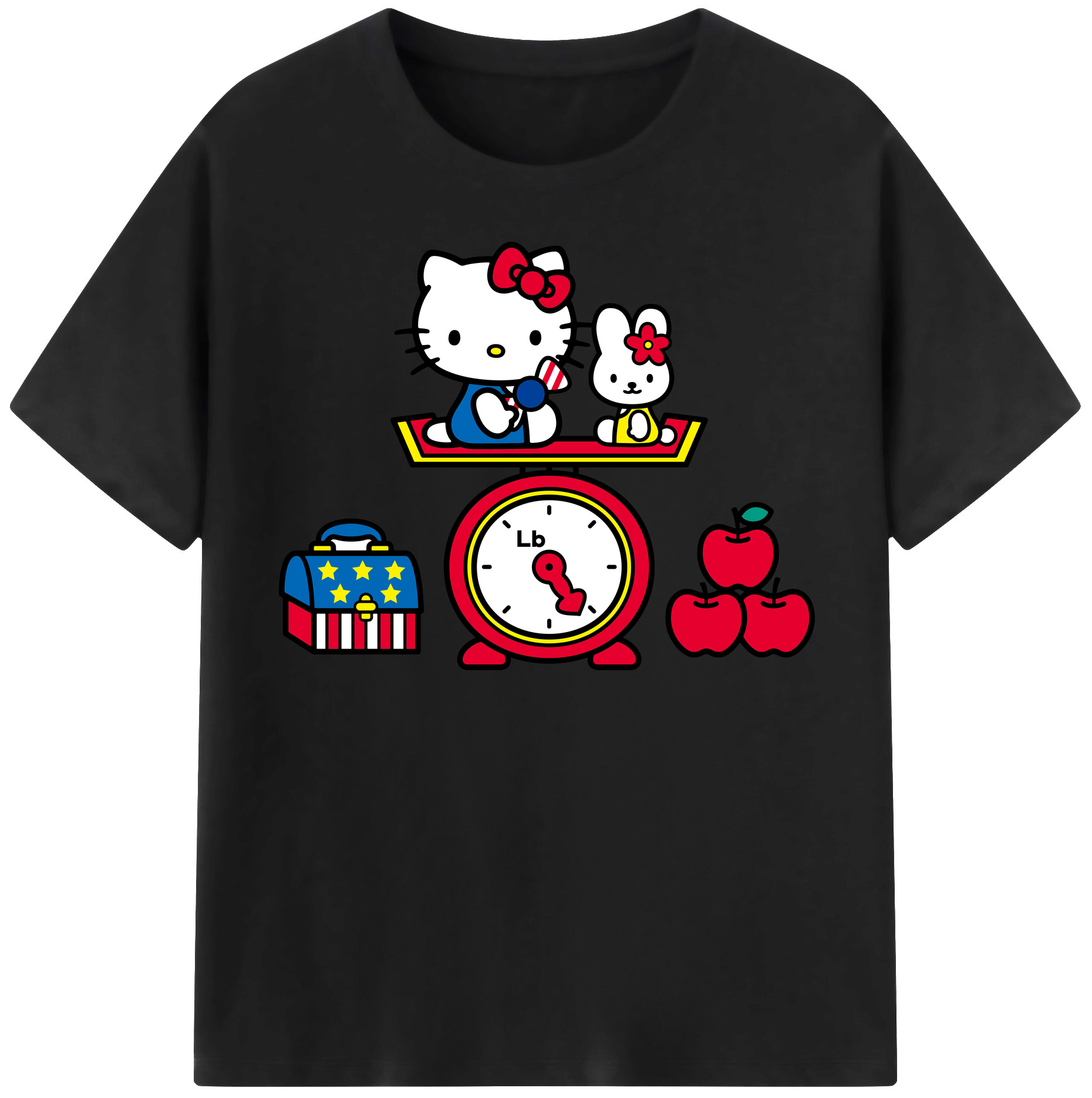 （画像用） Hello Kitty ハローキティ レディースカジュアルプリントTシャツ（綿100％）