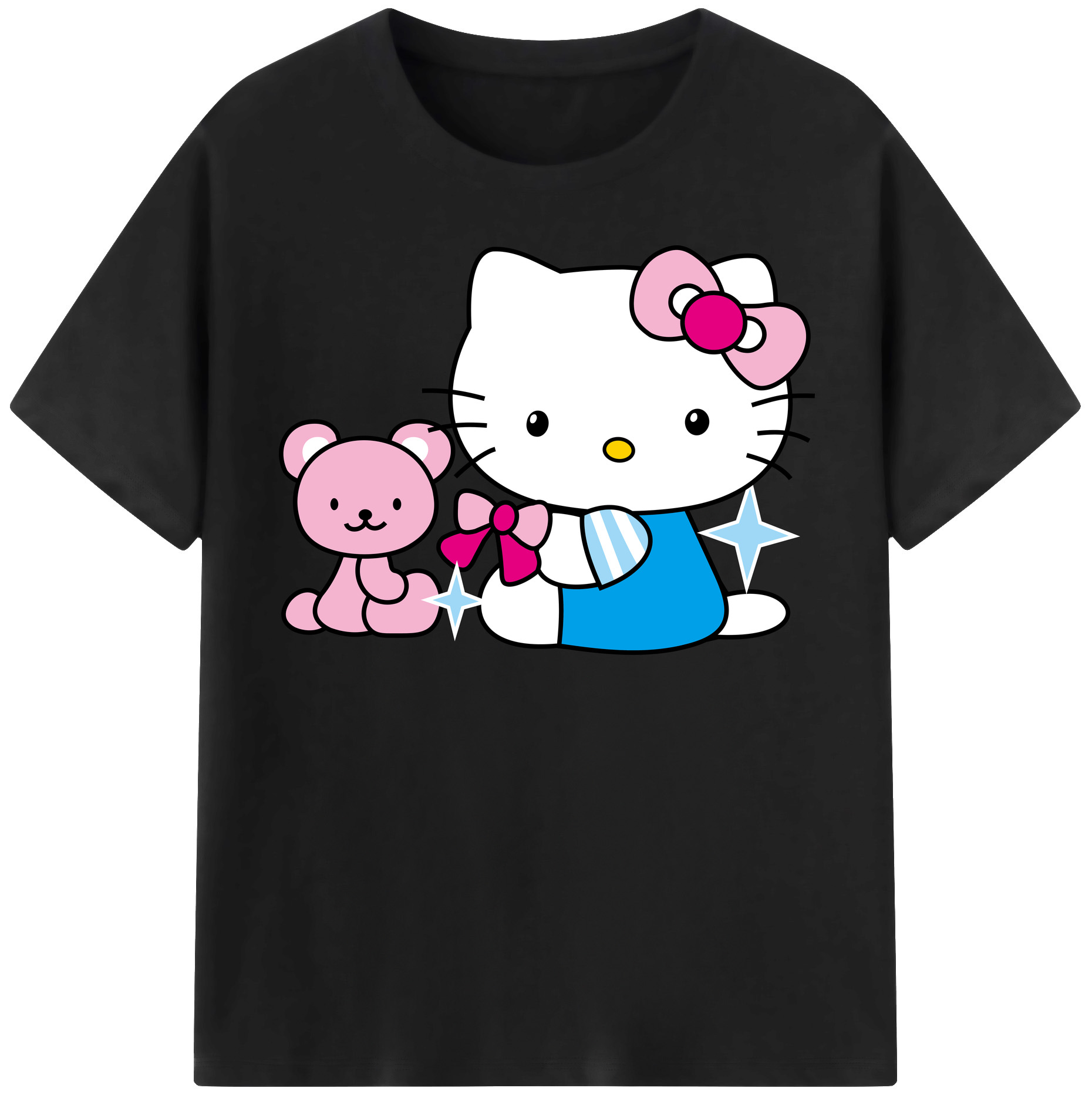 （画像用） Hello Kitty ハローキティ レディースカジュアルプリントTシャツ（綿100％）
