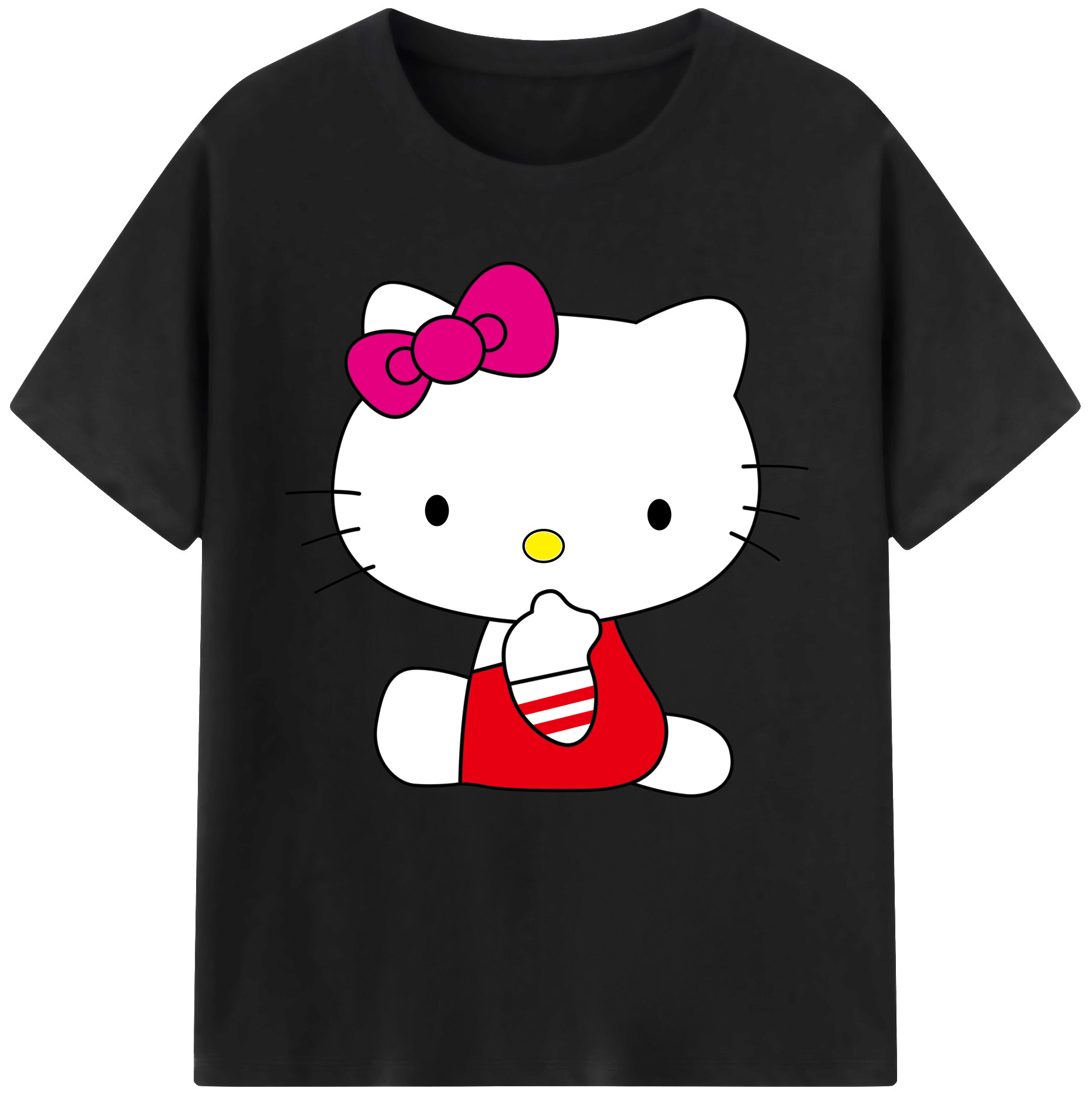 （画像用） Hello Kitty ハローキティ レディースカジュアルプリントTシャツ（綿100％）