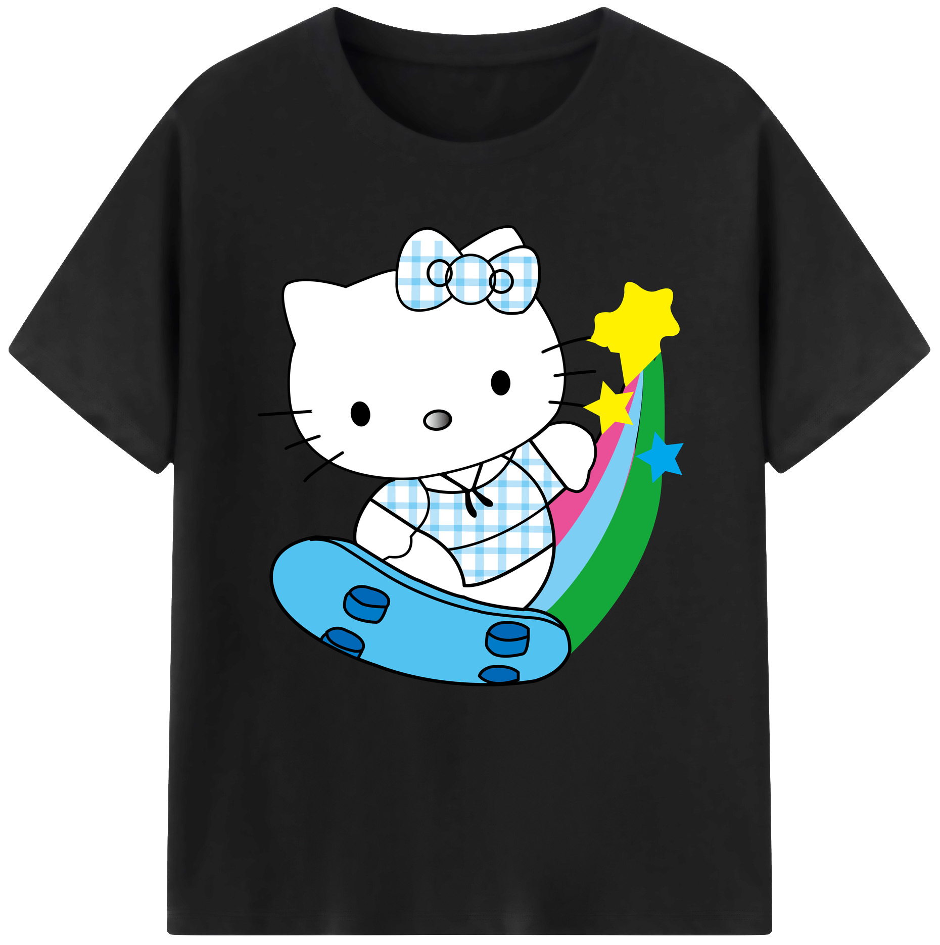 （画像用） Hello Kitty ハローキティ レディースカジュアルプリントTシャツ（綿100％）