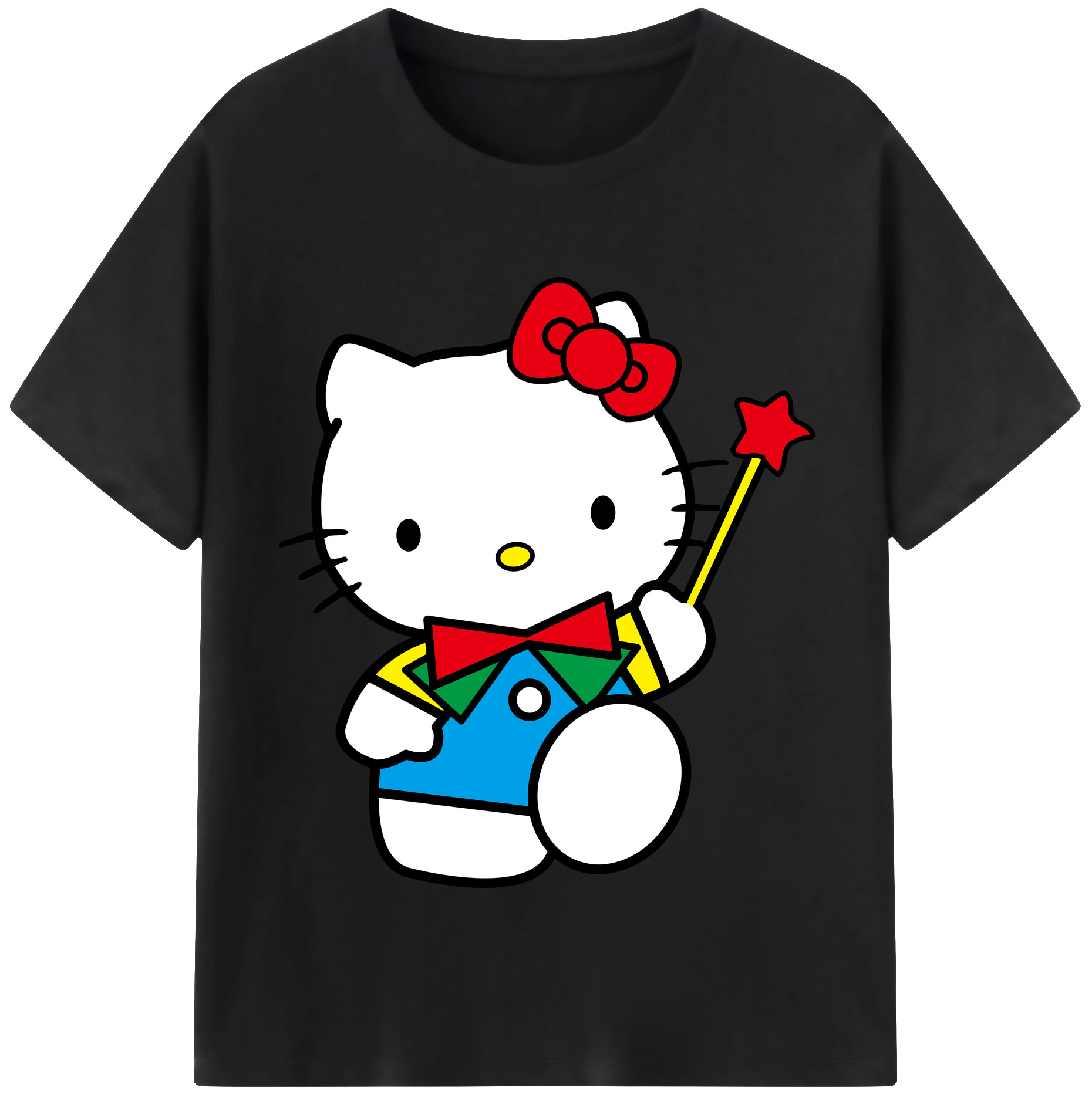 （画像用） Hello Kitty ハローキティ レディースカジュアルプリントTシャツ（綿100％）